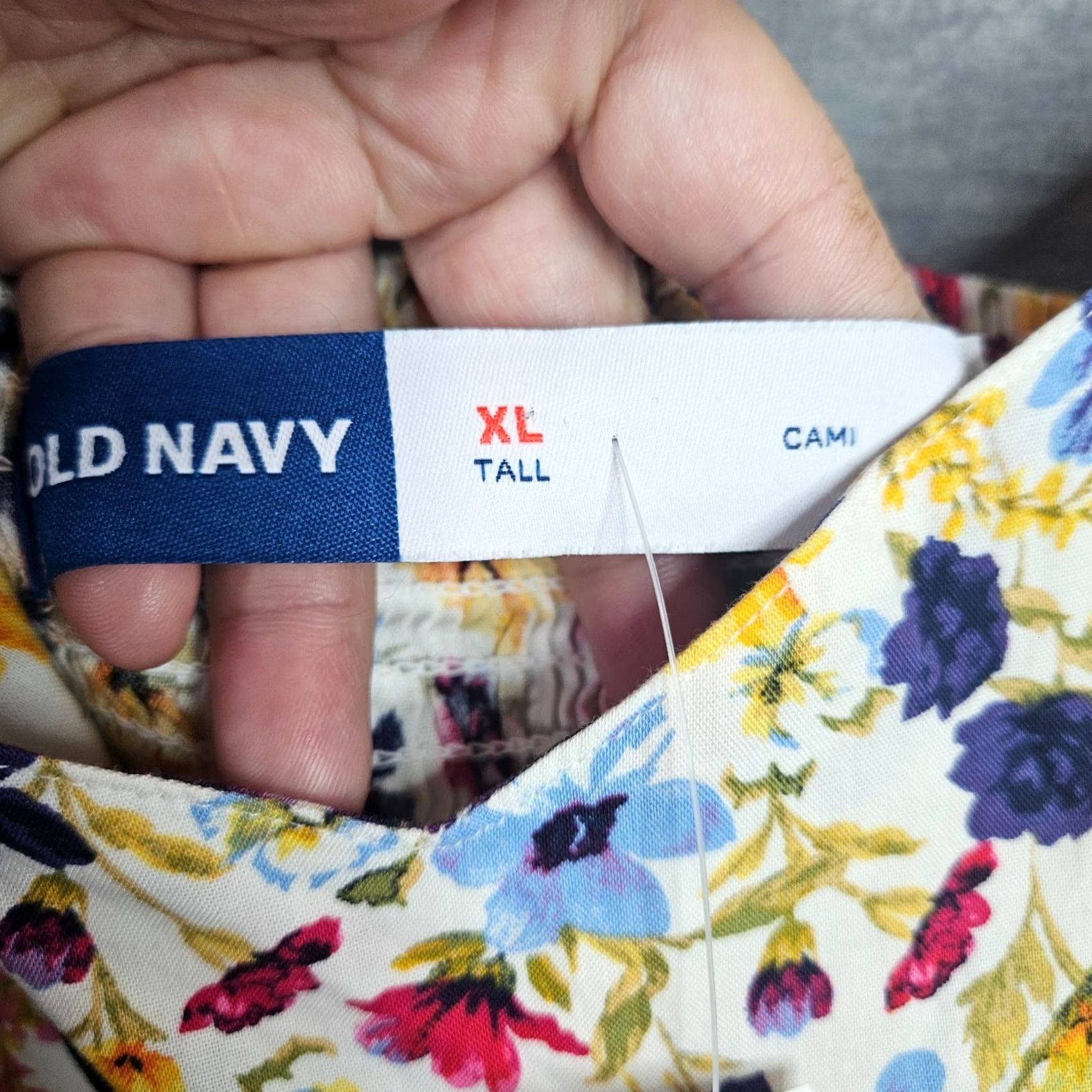 Old Navy Old Navy Floral Cami Dress Women's XL Tall Sleeveless Strappy Blue A-Line Casual V-Neck? Size XL / US 12-14 / IT 48-50 - 3 Thumbnail