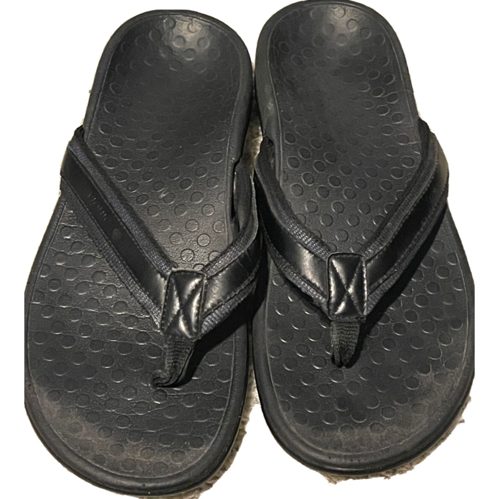 Vionic Vionic Tide Sandals Flip Flop Women Black 8 Leather Arch Support Comfort Orthopedic Slip On Flat Heel Womens Size US 6 / IT 36 - 2 Thumbnail