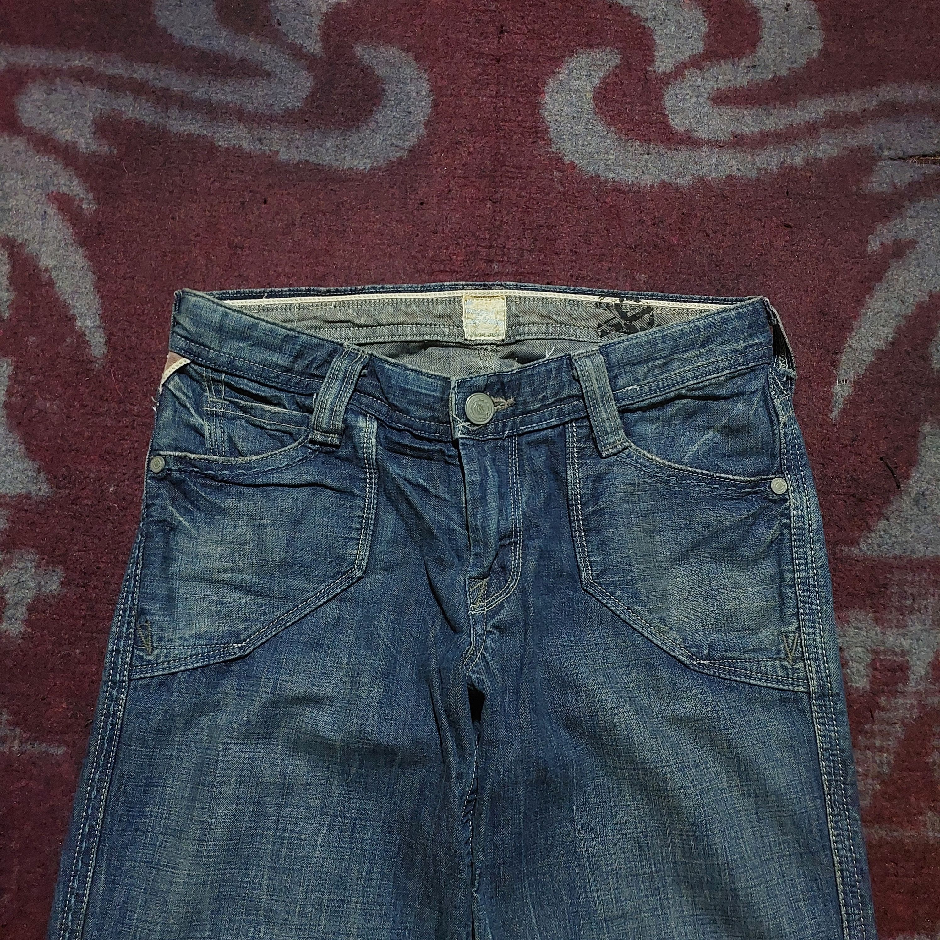 GOA Brapper japanese faded wash blue jeans super flared Size US 27 - 3 Thumbnail