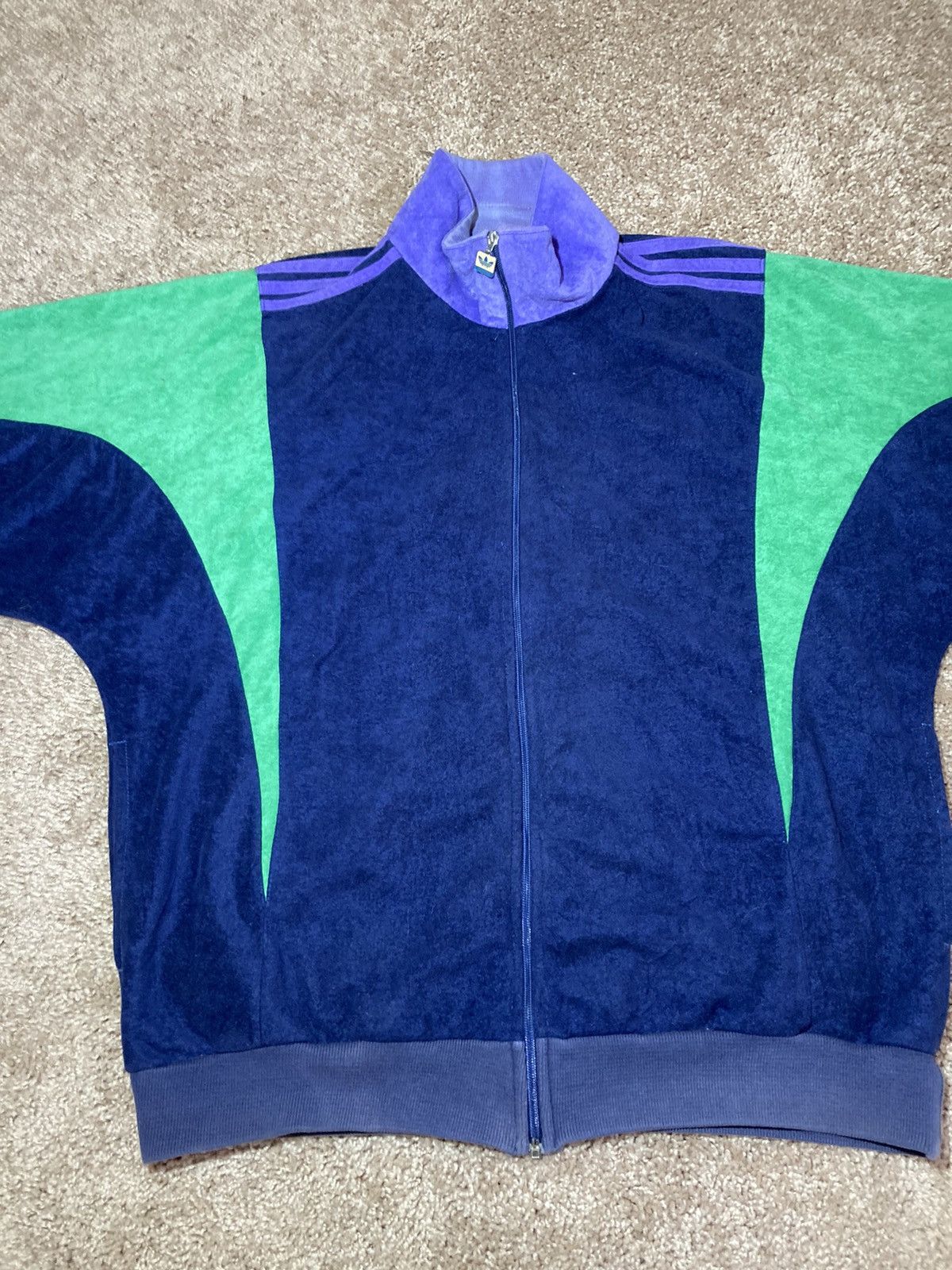 Adidas × Anime 80s Adidas Evangelion Unit 01 Velour Track Jacket Velvet 90s Size US M / EU 48-50 / 2 - 3 Thumbnail