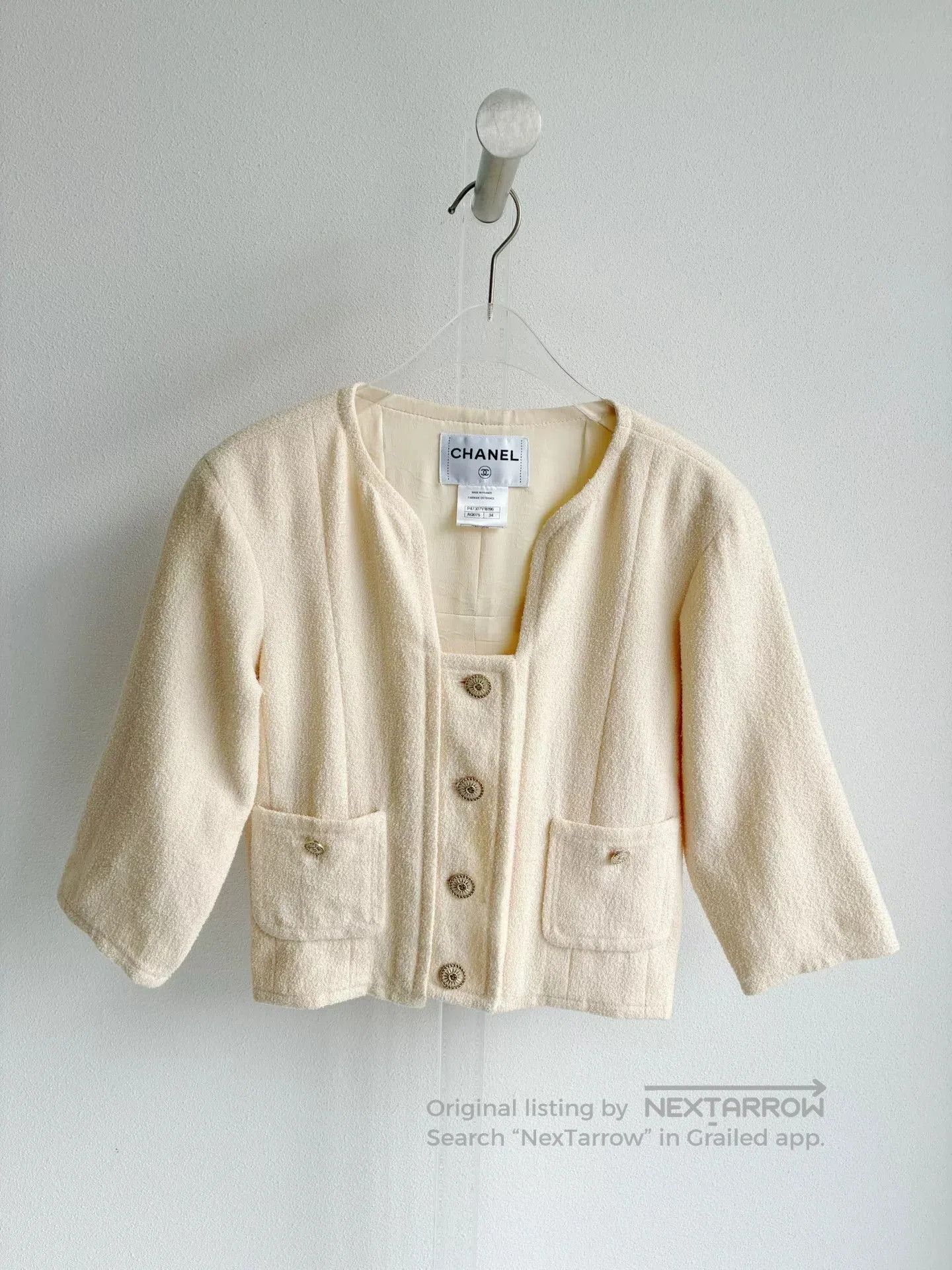 Chanel Chanel Off-White Short Coat. Size XXS / US 00 / IT 34 - 2 Thumbnail