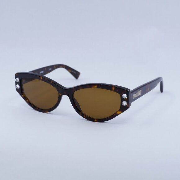 Moschino Moschino MOS109/S 0086 70 Sunglasses Havana Cat Eye Frame Size ONE SIZE - 1 Thumbnail