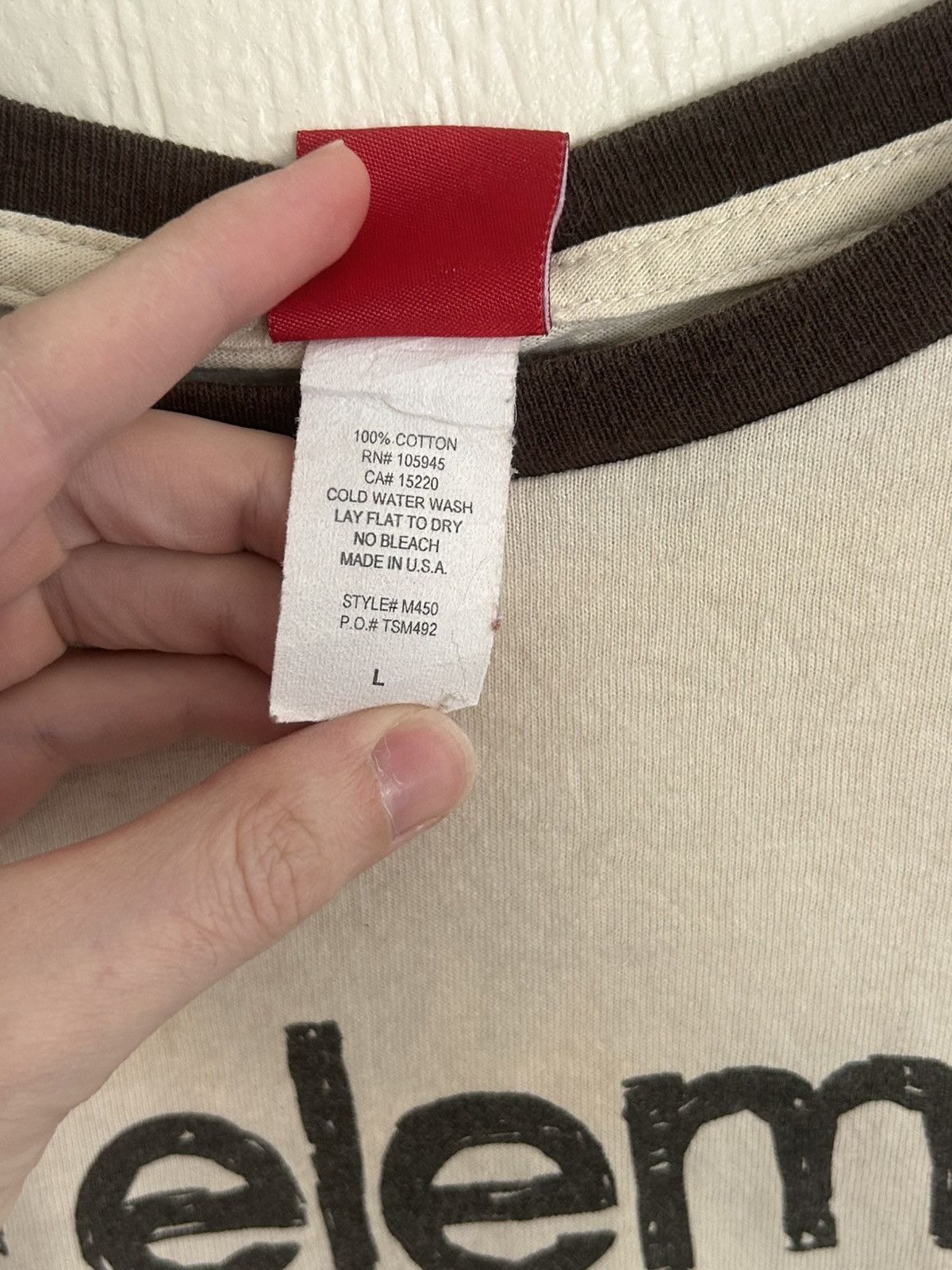 Element Y2K Element Skateboards Beige Logo Tee w/ Back Shoulder Hit Size US L / EU 52-54 / 3 - 8 Thumbnail