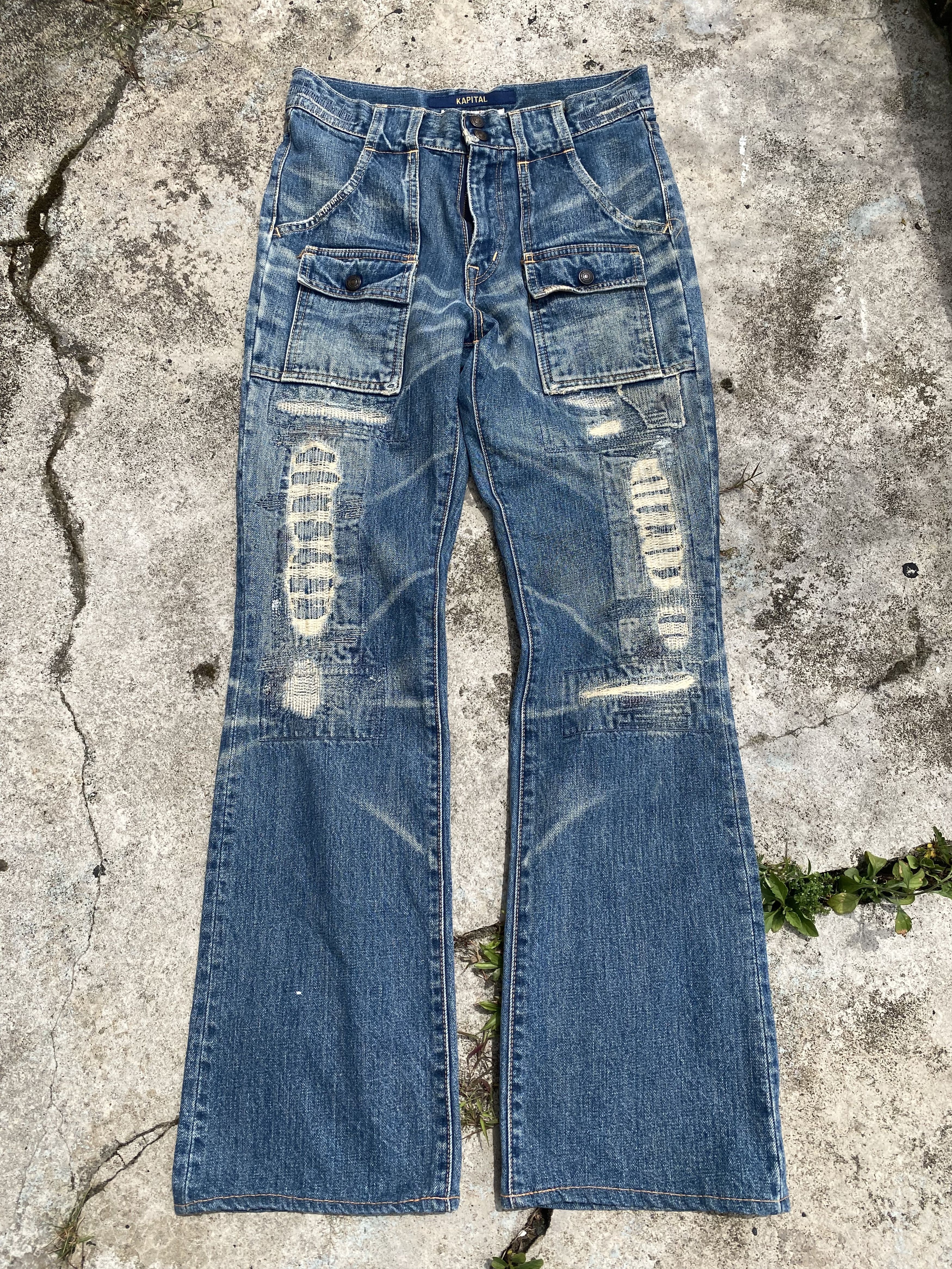 Kapital INSANE💥 KAPITAL SASHIKO BORO FLARE BUSHPANT DISTRESSED Size US 29 - 6 Thumbnail