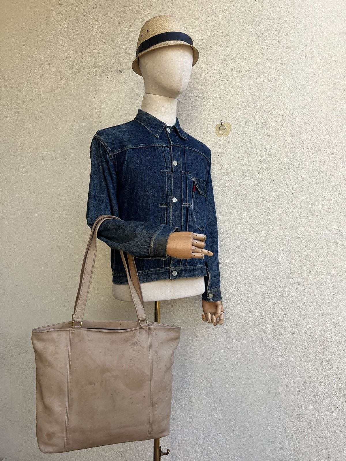Coach × Leather Vintage 90s COACH Distress Stains Patina Leather Tote Bag Size ONE SIZE - 4 Thumbnail