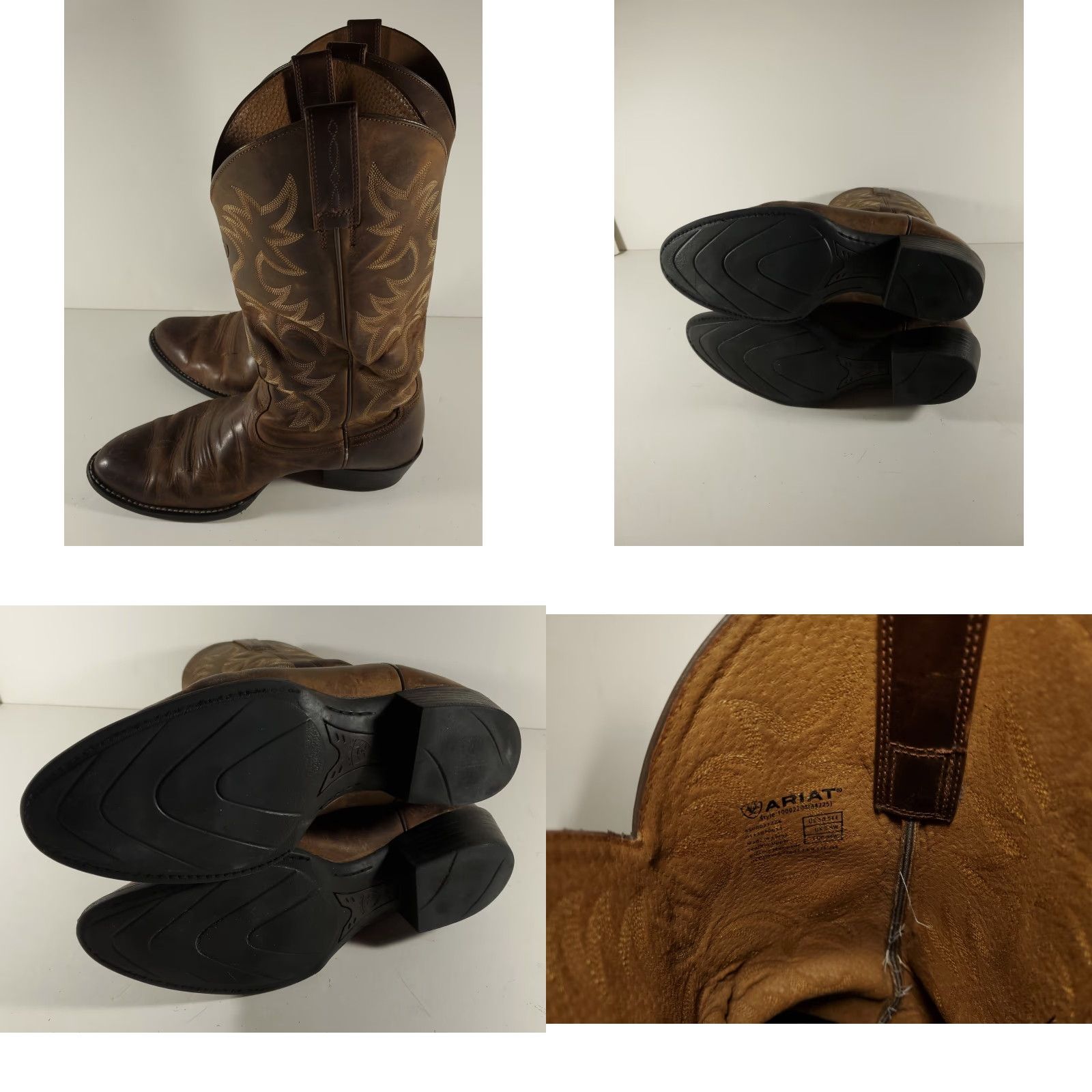 Ariat Ariat Heritage R Toe Western Leather Boots Distressed Brown Mens 10.5 EE Size US 11 / EU 44 - 9 Thumbnail
