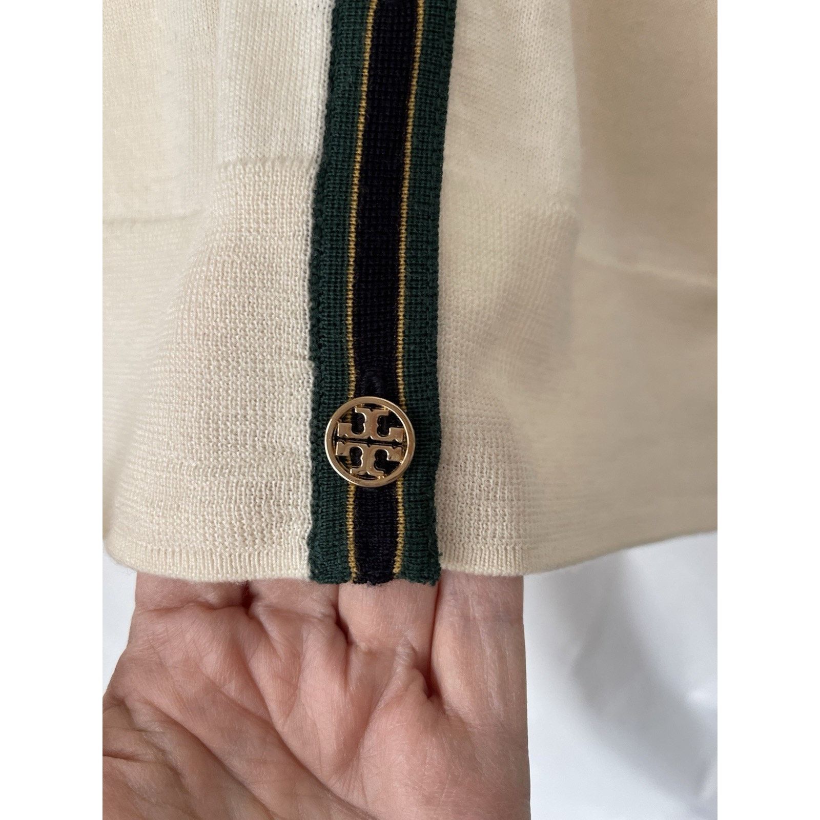 Tory Burch Tory Burch Madeline Merino Wool V-Neck Ivory Cardigan S Size S / US 4 / IT 40 - 7 Thumbnail