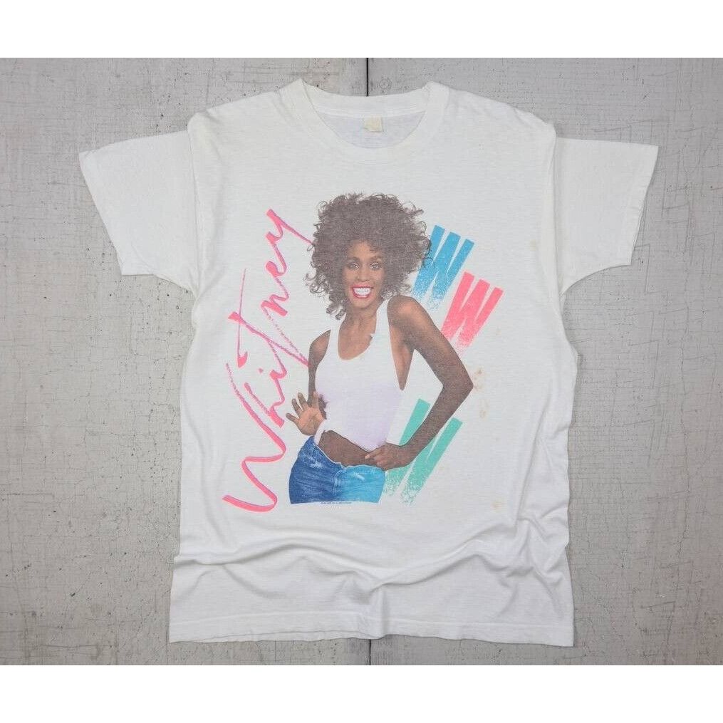 Vintage Vintage 1987 Whitney Houston T Shirt Single Stitch White L Size US L / EU 52-54 / 3 - 7 Thumbnail