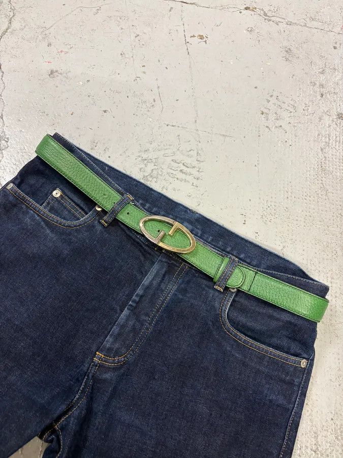 Gucci Gucci Green Leather Oval G-Buckle Belt Size ONE SIZE - 1 Thumbnail