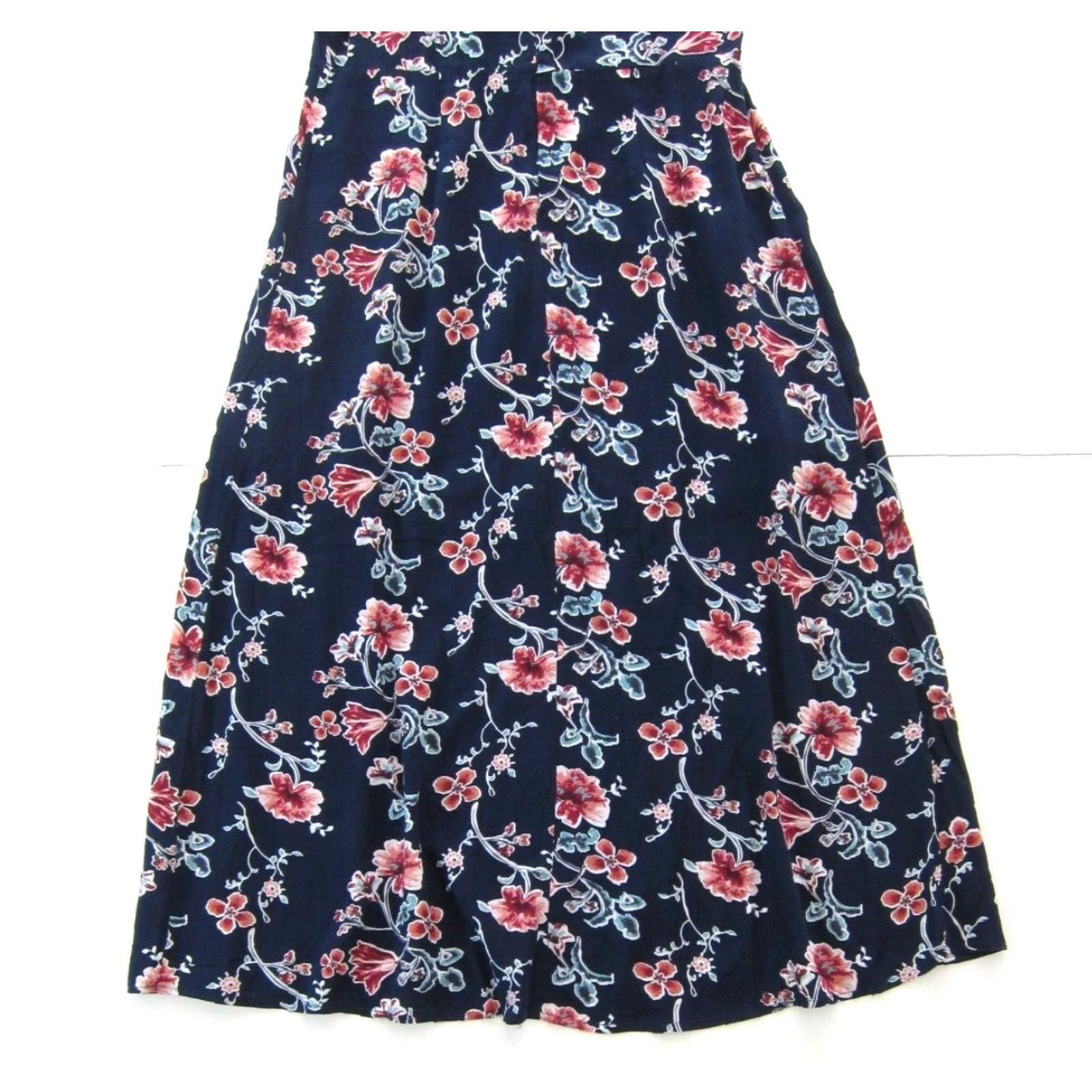 Vintage Lumiere Anthropologie Floral Long Maxi Tank Sun Dress Blue L 100% Rayon Women's Gown Size L / US 10 / IT 46 - 6 Thumbnail
