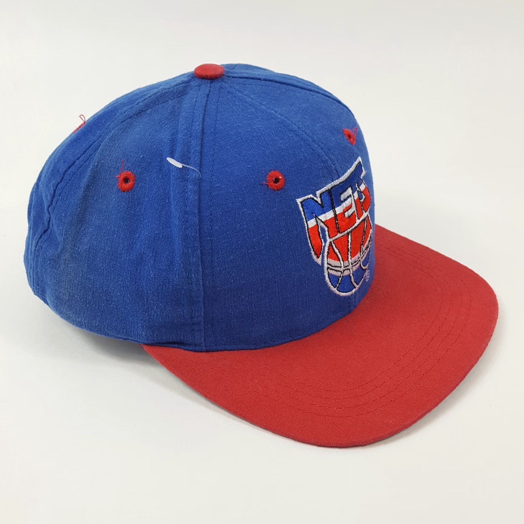 NBA VINTAGE 90s NBA Brooklyn Nets Snapback Cap Hat - Blue Adjustable Baseball Hat Mens Size ONE SIZE - 5 Thumbnail