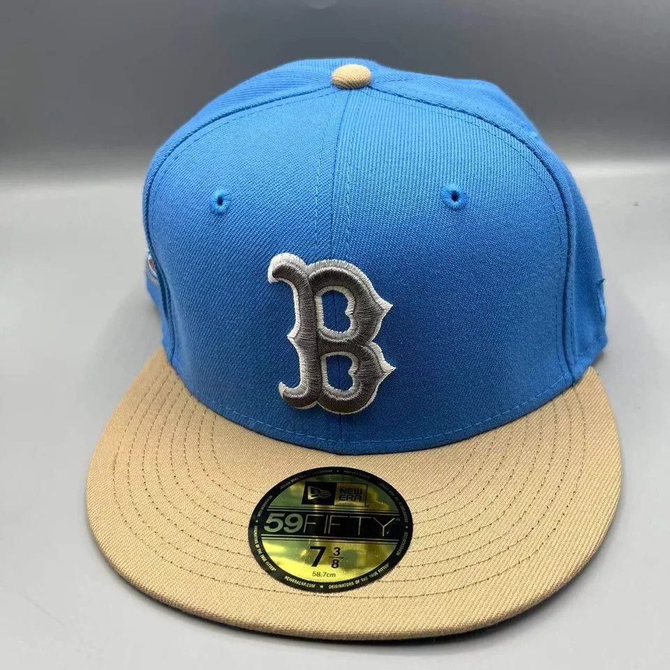New Era Boston Red Sox Hat Men 7 3/8 59Fifty New Era MLB Fitted Cap Size ONE SIZE - 3 Thumbnail