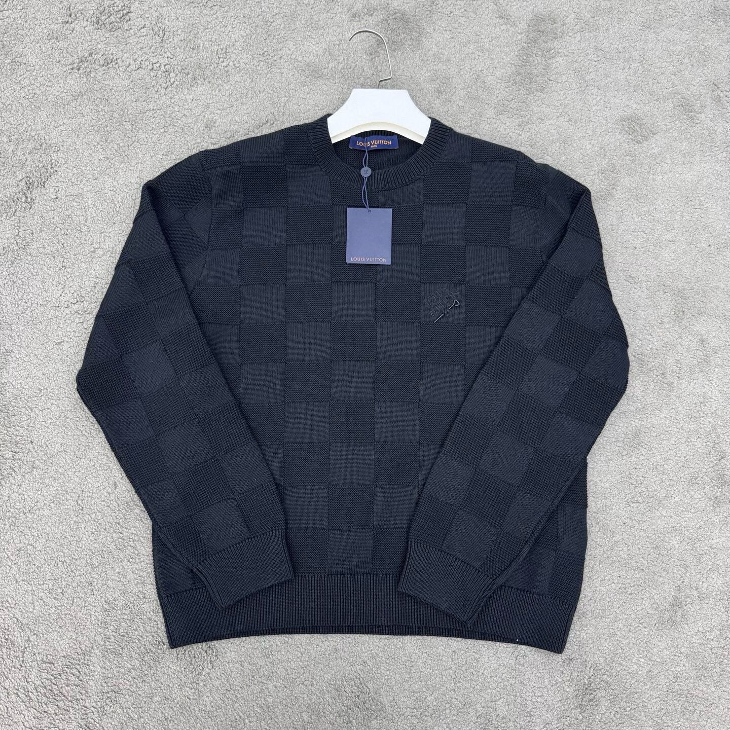 Louis Vuitton SS24 Black Checkered Knit Sweater