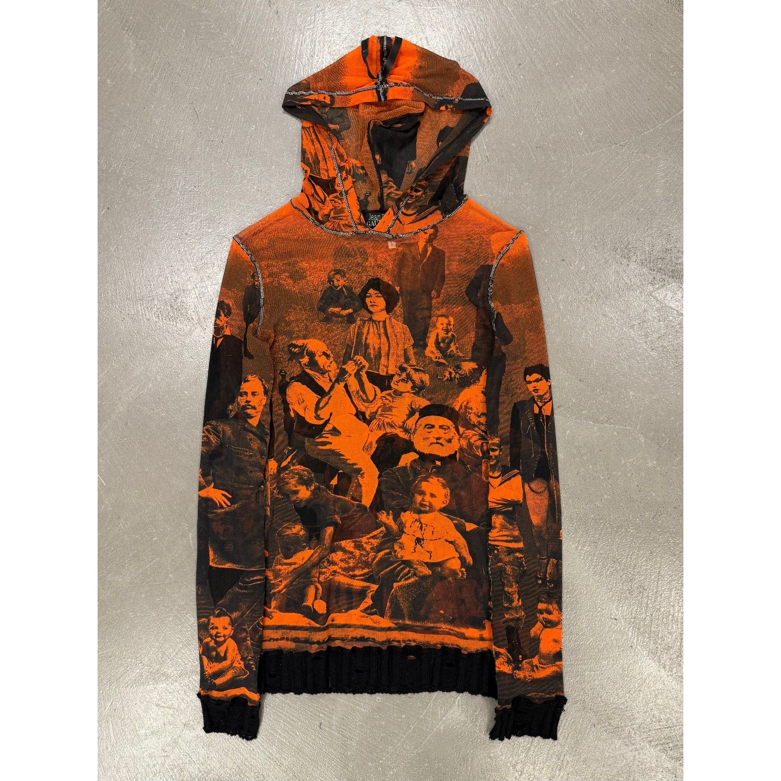 Jean Paul Gaultier S/S1998 Jean Paul Gaultier print mesh hoodie Size L / US 10 / IT 46 - 1 Thumbnail
