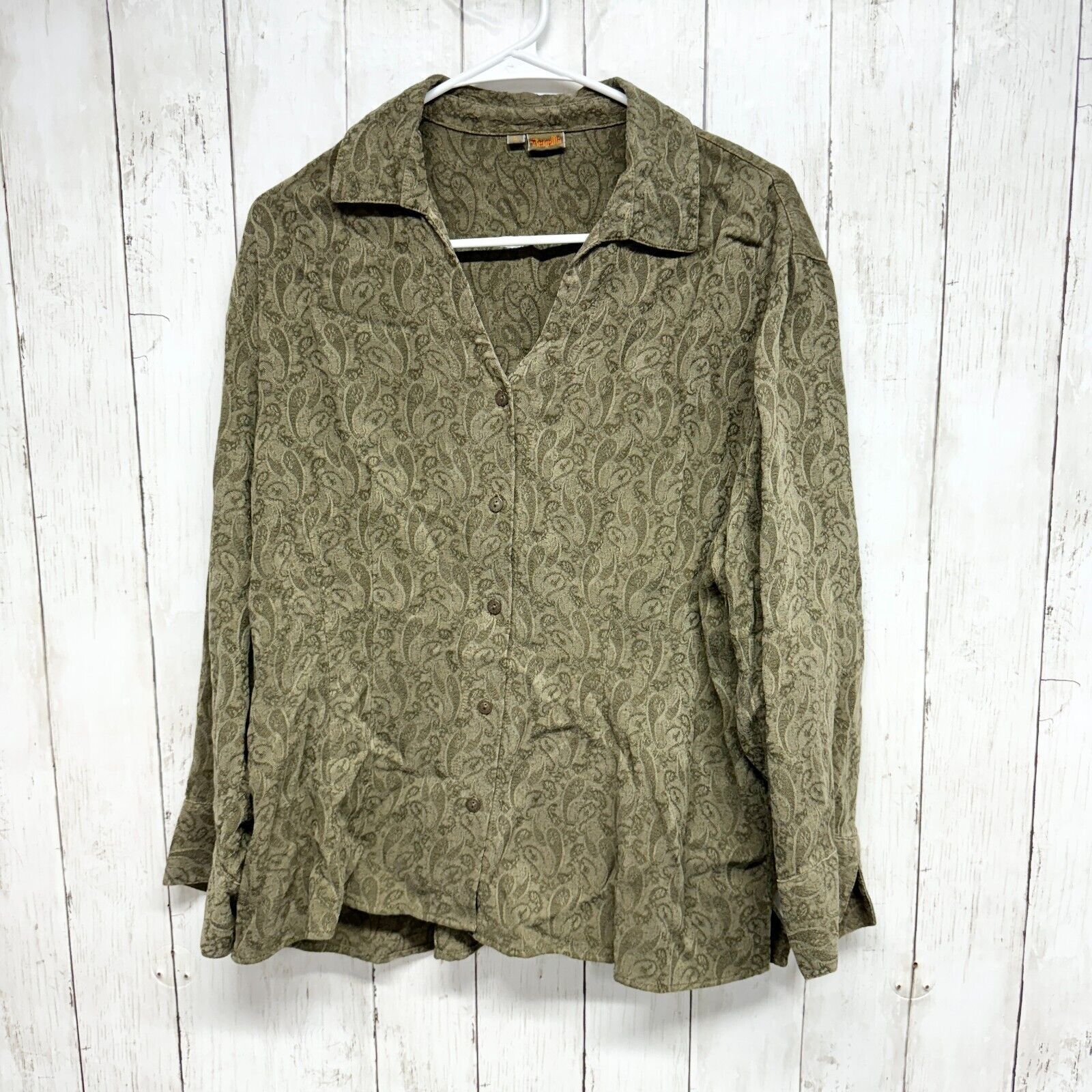 Vintage Tianello Button Up 1/XS-S VTG Paisley Long Sleeve Tencel Size XS / US 0-2 / IT 36-38 - 1 Thumbnail