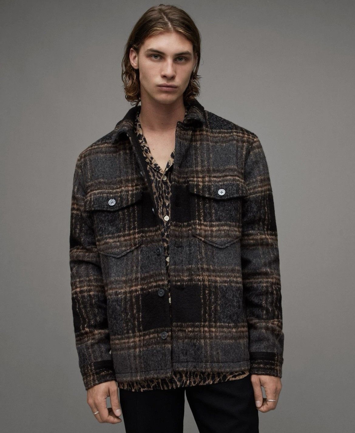 Allsaints Allsaints Men’s Fornax Buttoned Plaid Jacket Medium Size US M / EU 48-50 / 2 - 8 Thumbnail