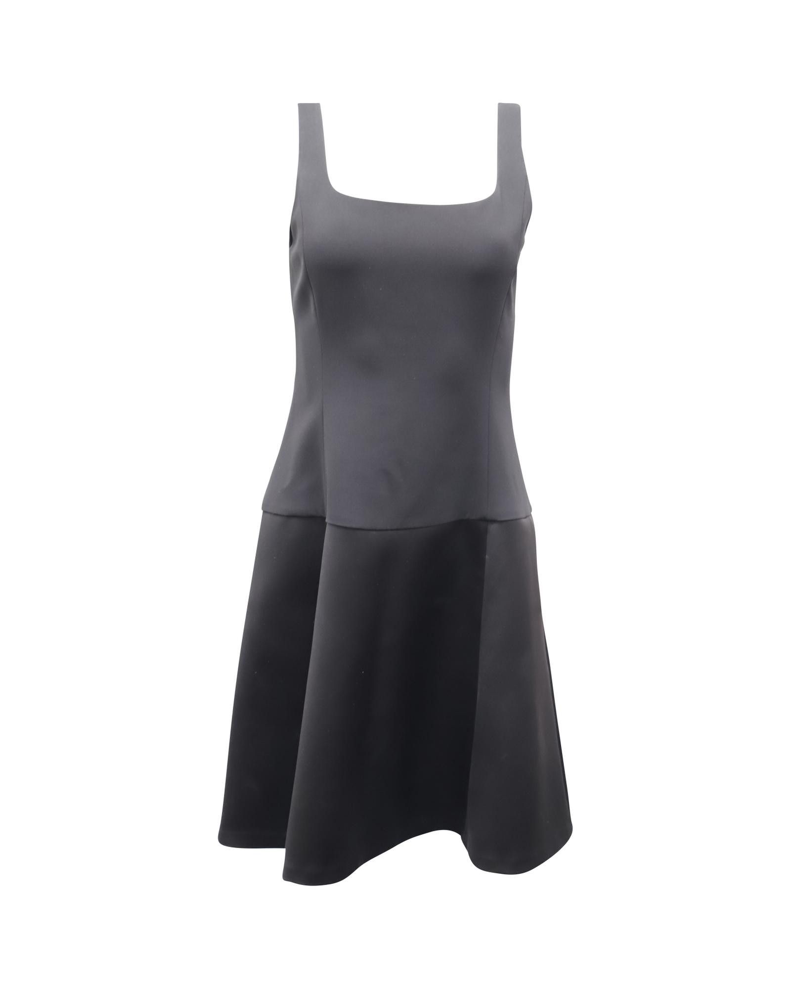 image of Theory Black Sleeveless Mini Dress With Square Neckline In Triacetate Fabric, Women's (Size Small)