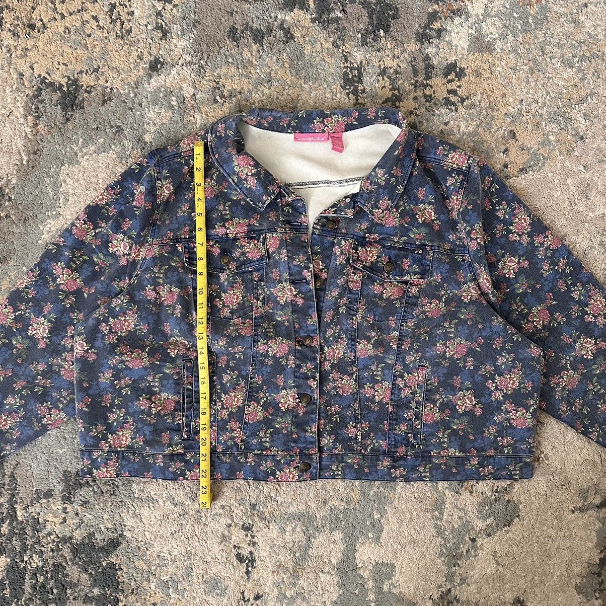 Vintage Floral Denim Jacket Size US XXL / EU 58 / 5 - 3 Thumbnail