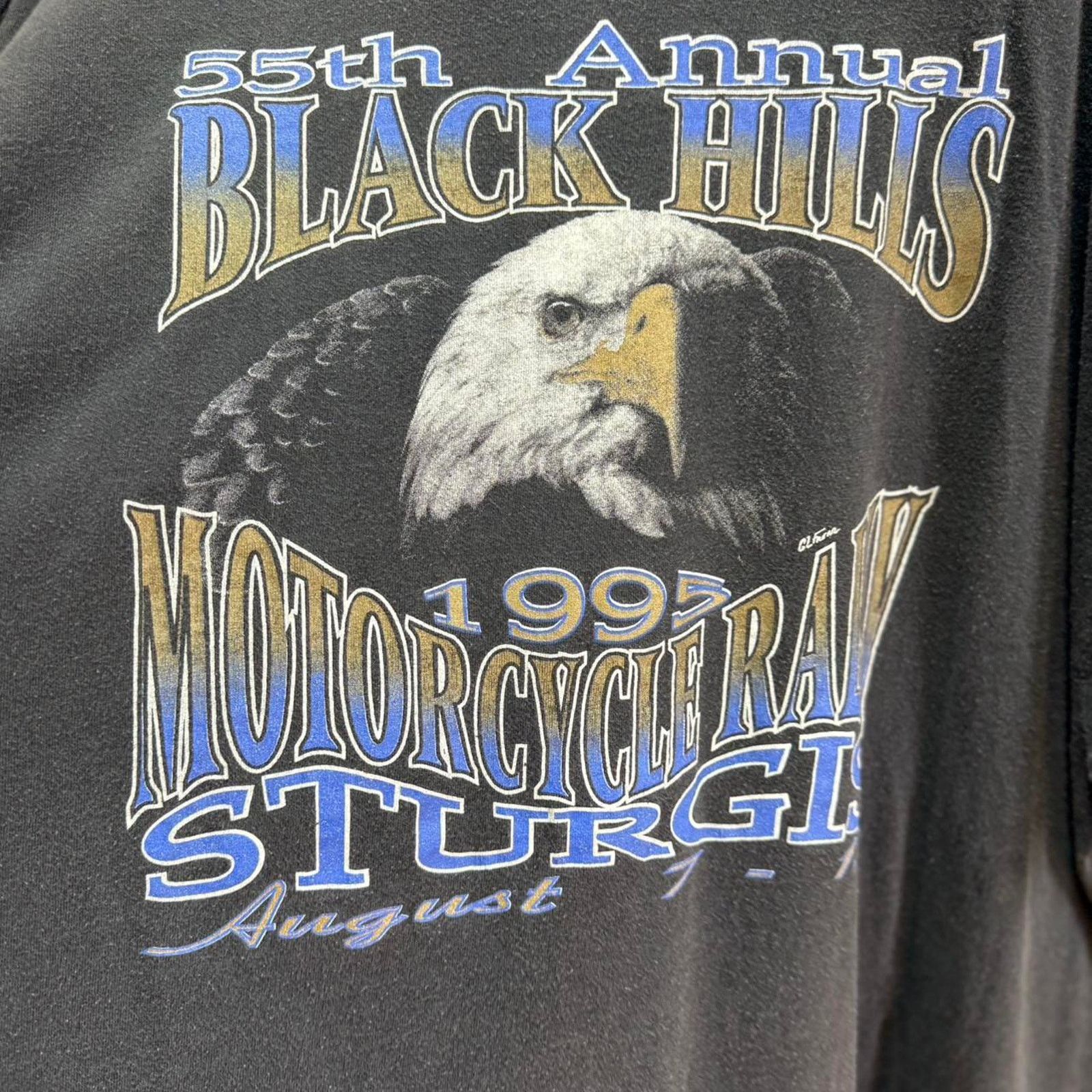 Harley Davidson × Vintage Vintage 90s Sturgis Black Hills Rally Motorcycle T-Shirt Size US XXL / EU 58 / 5 - 8 Thumbnail