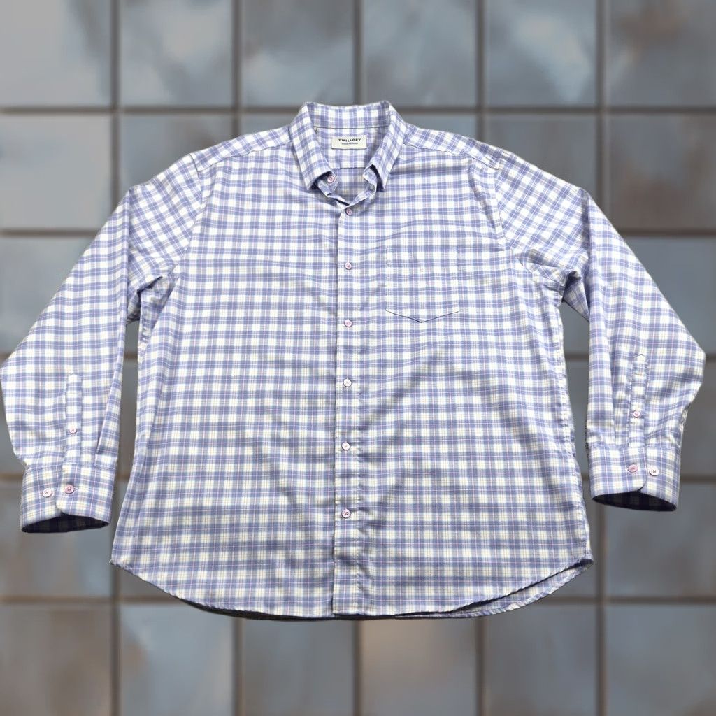 Vintage Twillory Button Up Shirt Mens 2XL Blue Check Long Sleeve Stretch Casual Preppy Size US XXL / EU 58 / 5 - 1 Thumbnail