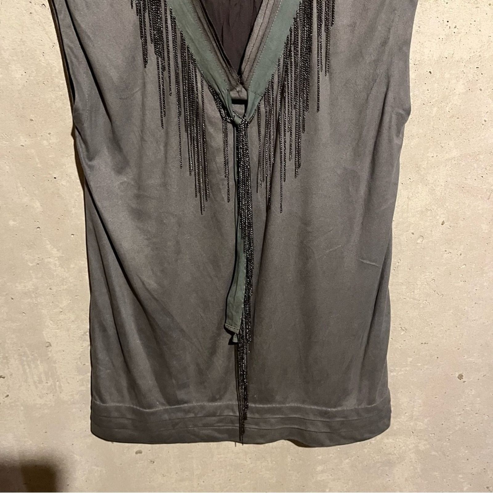 Other Aryn K Tank Top Women's Size M Grey Faux Leather Size M / US 6-8 / IT 42-44 - 3 Thumbnail