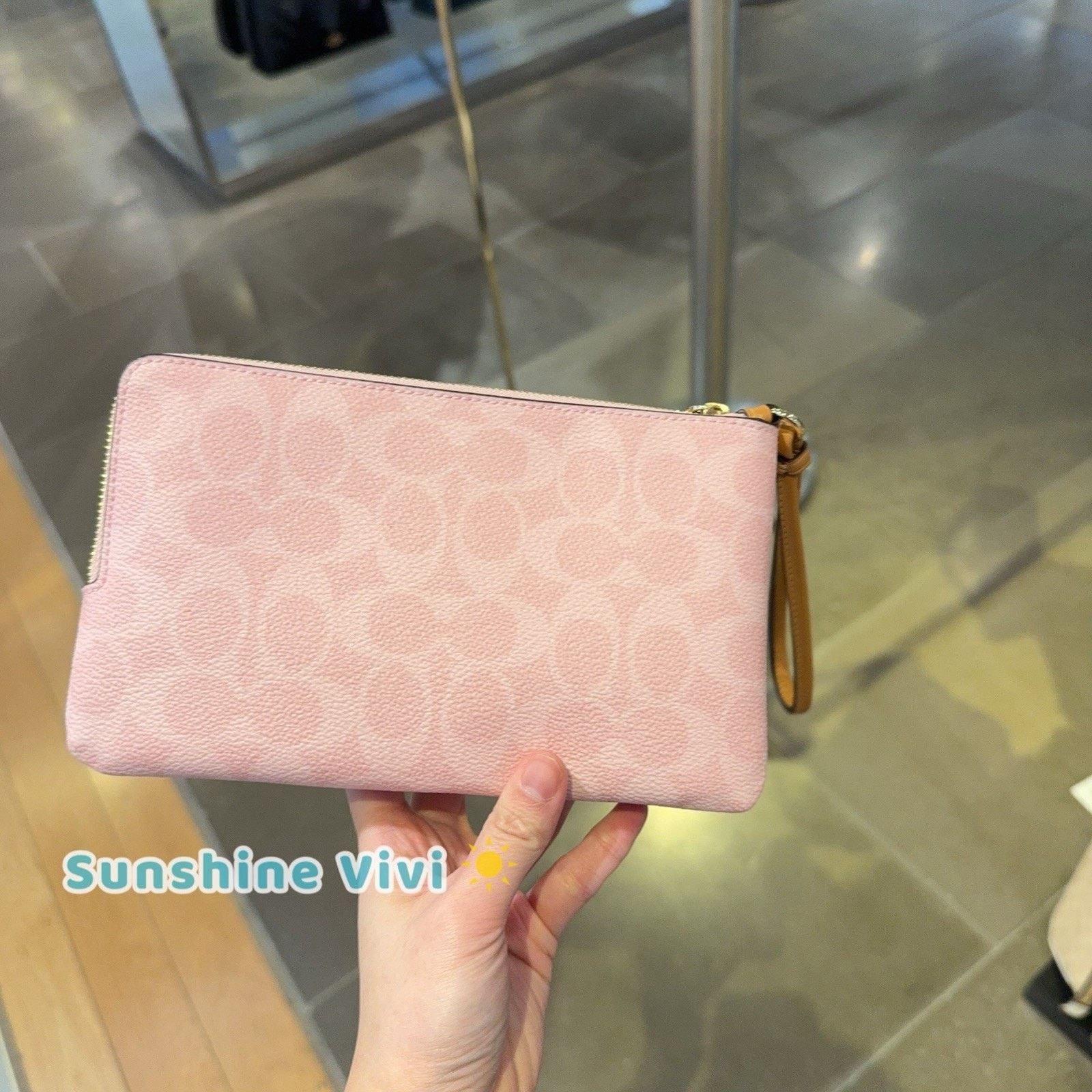 Coach NWT Coach Double Zip Wristlet With Charms CEF61 Powder Pink Size ONE SIZE - 6 Thumbnail