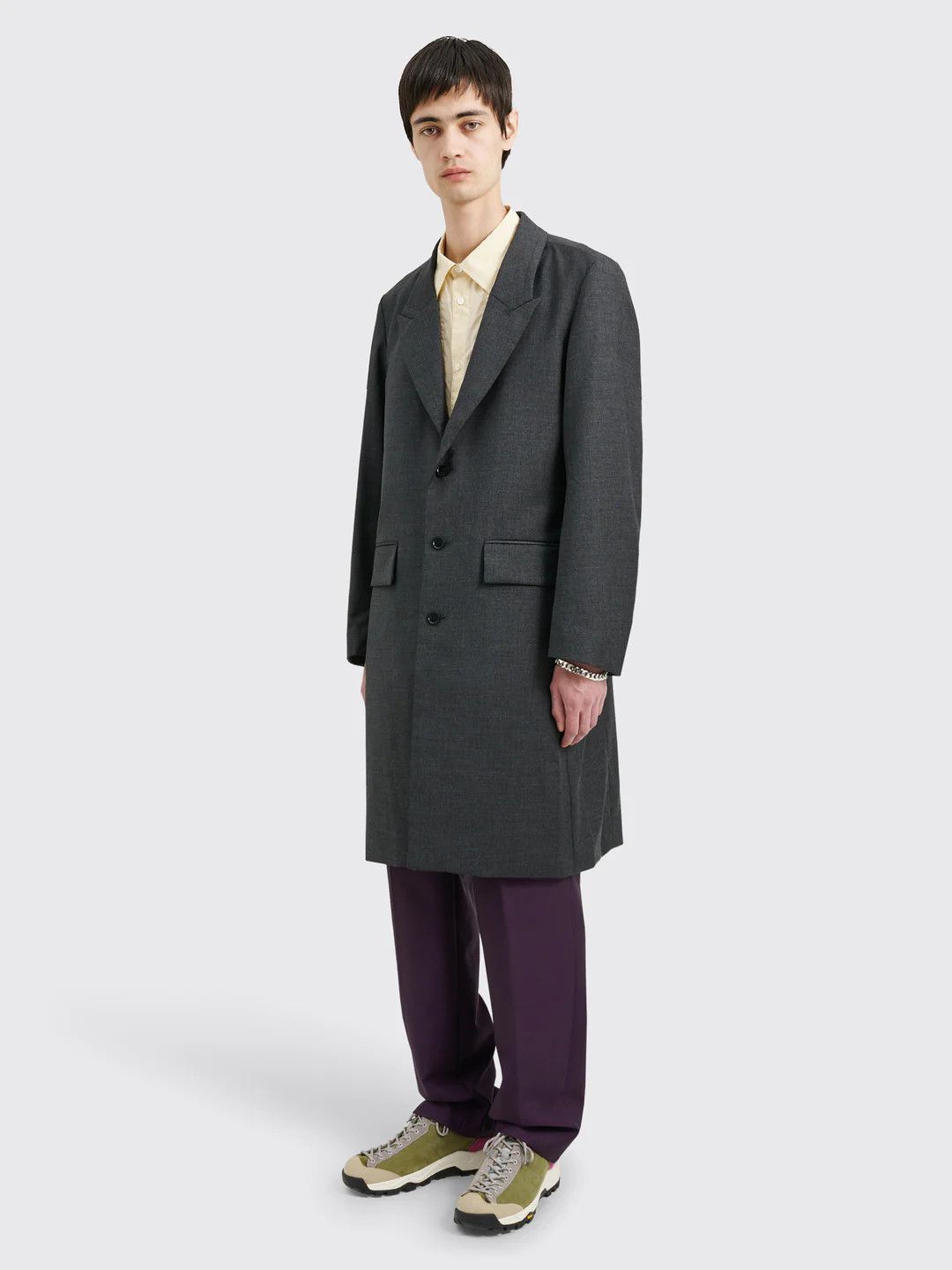 Tres Bien 💚 Très Bien Everywear Peak Lapel Coat Wool Dark Grey NEW Size US S / EU 44-46 / 1 - 2 Thumbnail