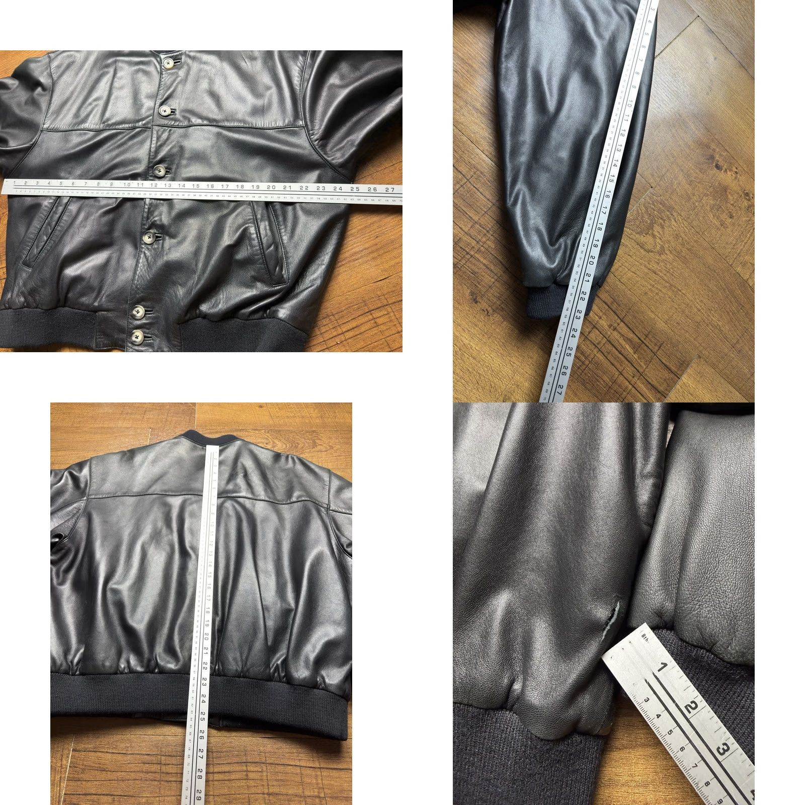 Luciano Barbera VINTAGE Luciano Barbera Jacket Leather Bomber Black Men’s Large 42 Italy Size US L / EU 52-54 / 3 - 8 Thumbnail