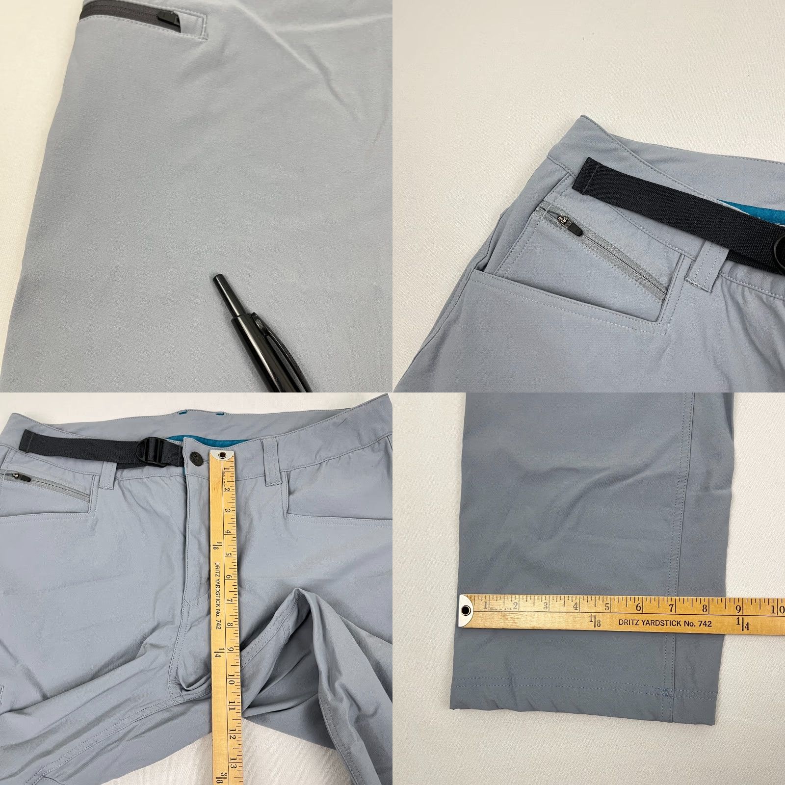 Vintage Stio Pants Mens 36 x 26 Chino Straight Fit Regular Blue Nylon Polyester Spandex Soft Shell Belted Pockets Lightweight Performance Tech Everlight Gray Size US 34 / EU 50 - 8 Thumbnail