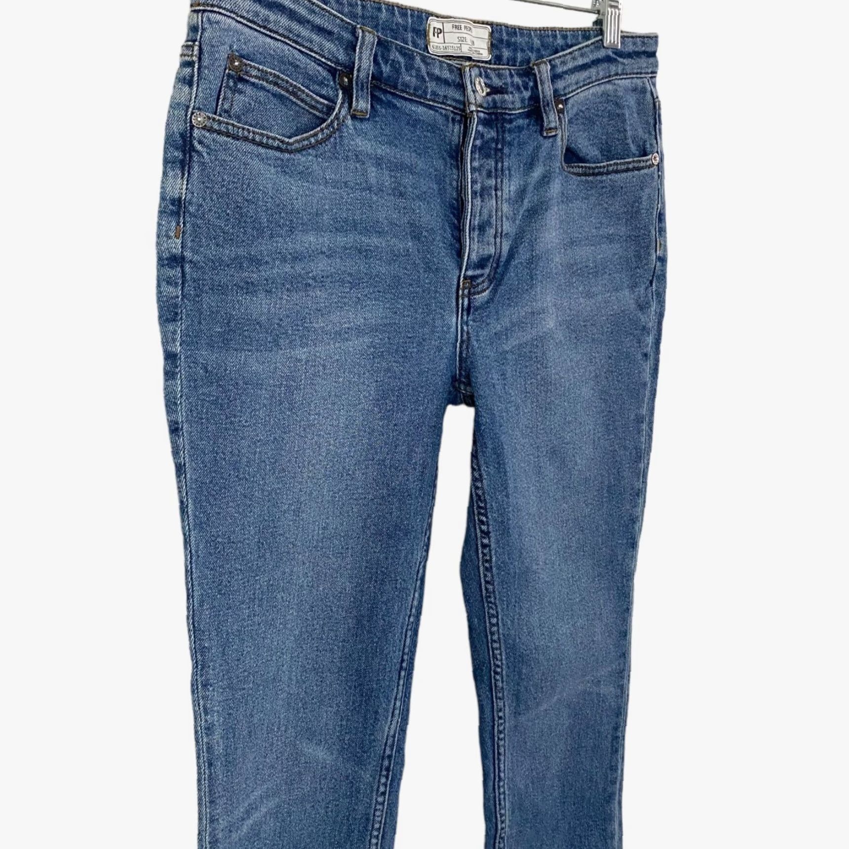 Free People Free People Jeans Womens 28 Blue Denim Stretch Button Fly Skinny Mid Rise Size 28" / US 6 / IT 42 - 4 Thumbnail