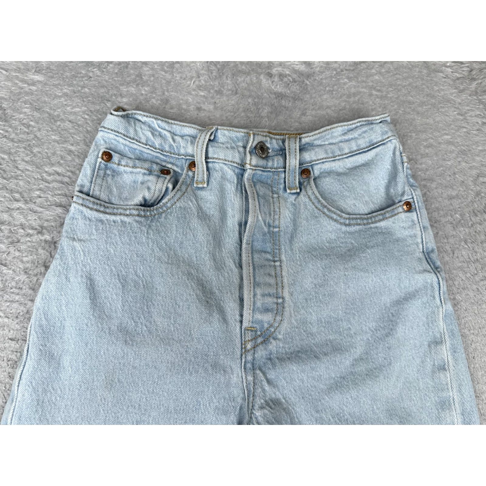 Levi's Levis Jeans Women 24x27 Blue Ribcage Straight Ankle Premium Big E High Rise Size 42" / US 20 - 4 Thumbnail