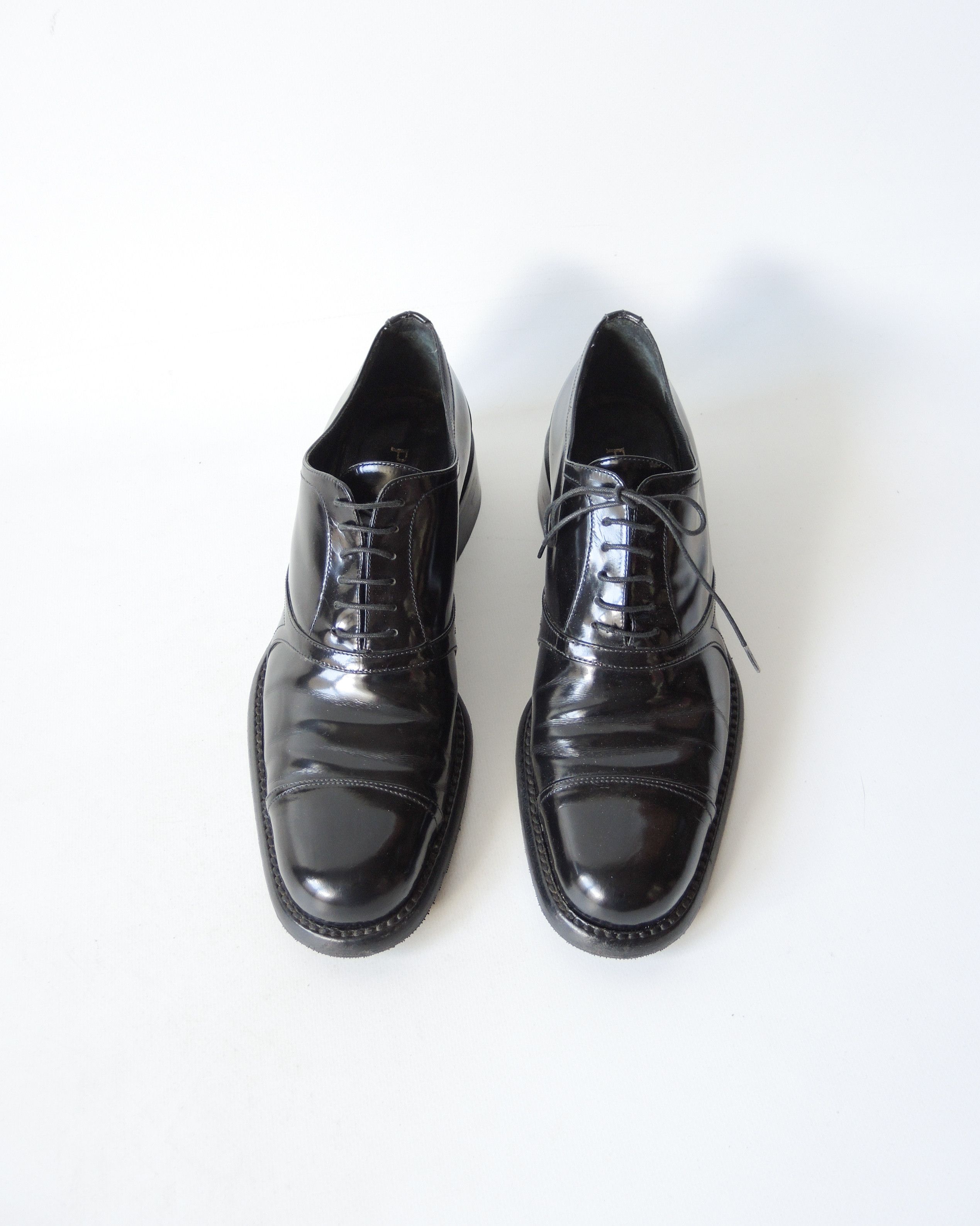 Prada Prada Black Patent Leather Oxford Shoes – Made in Italy Size US 9 / IT 39 - 10 Thumbnail