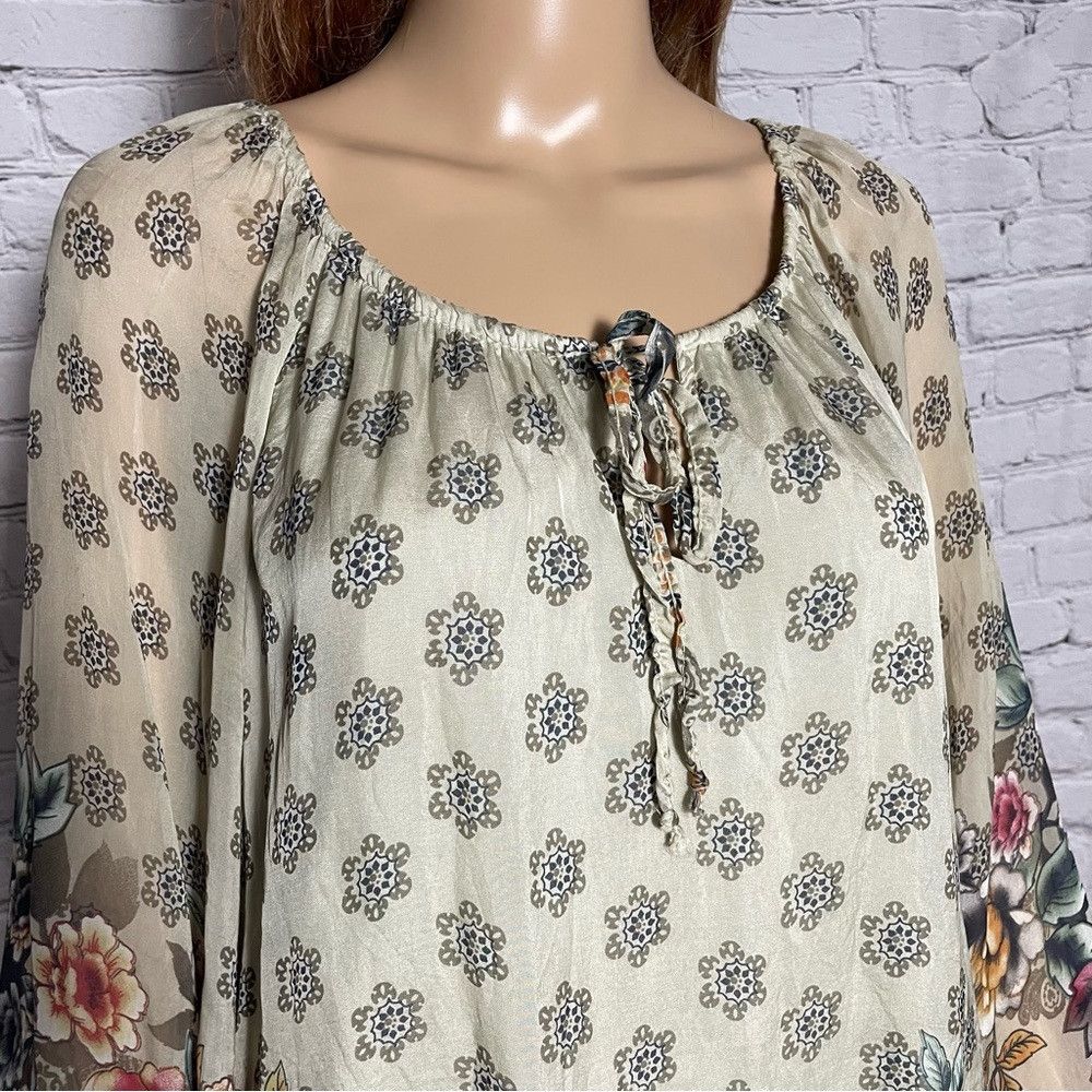Other New Tempo Paris Silk Viscose Floral Top Made In Italy Size Size L / US 10 / IT 46 - 2 Thumbnail