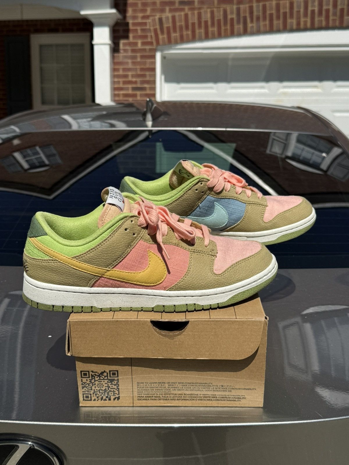 Nike Nike Dunk Low X Sun Club Artic Orange / Sanded Gold Size US 9 / EU 42 - 6 Thumbnail