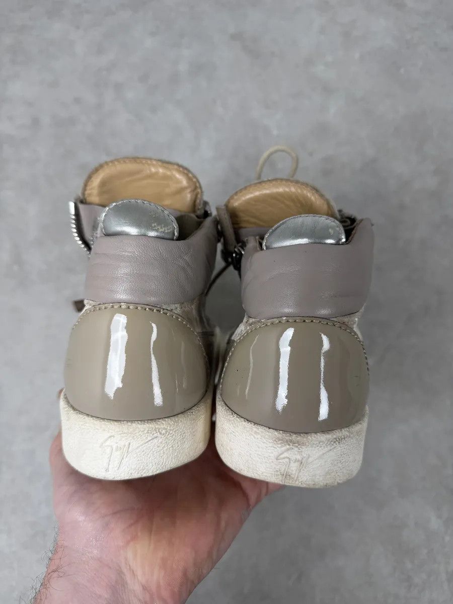 Giuseppe Zanotti Giuseppe Zanotti Beige Velvet High Sneakers Size US 8 / EU 41 - 5 Thumbnail