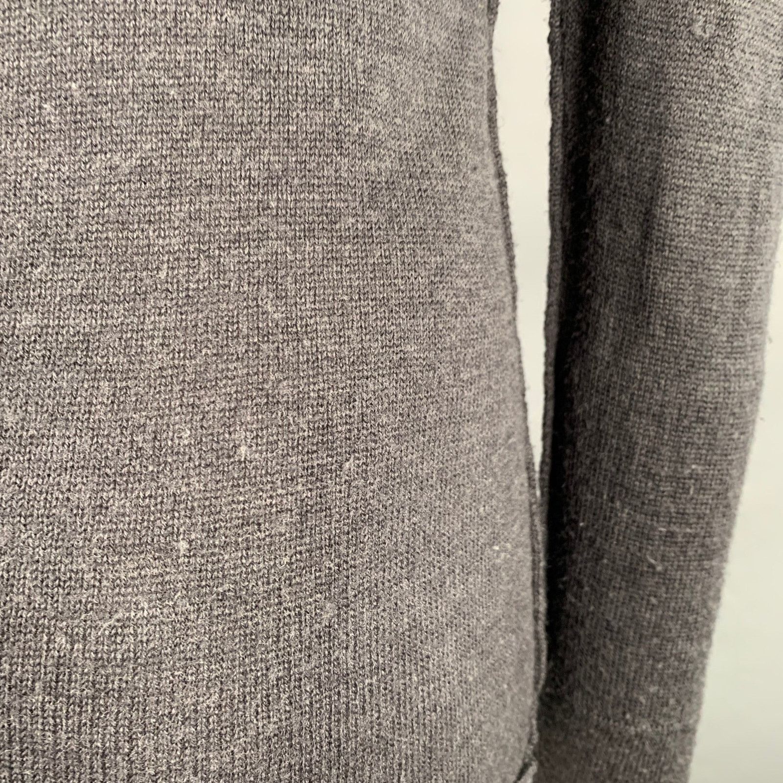 Nice Collective S Grey Charcoal Knit Merino Wool V-Neck Sweater Size US S / EU 44-46 / 1 - 6 Thumbnail