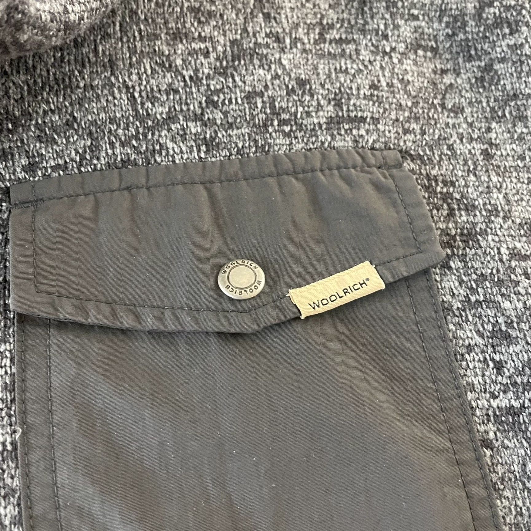 Vintage Woolrich Pullover Jacket Snap Button Fleece Gray XL Mens Size US XL / EU 56 / 4 - 4 Thumbnail