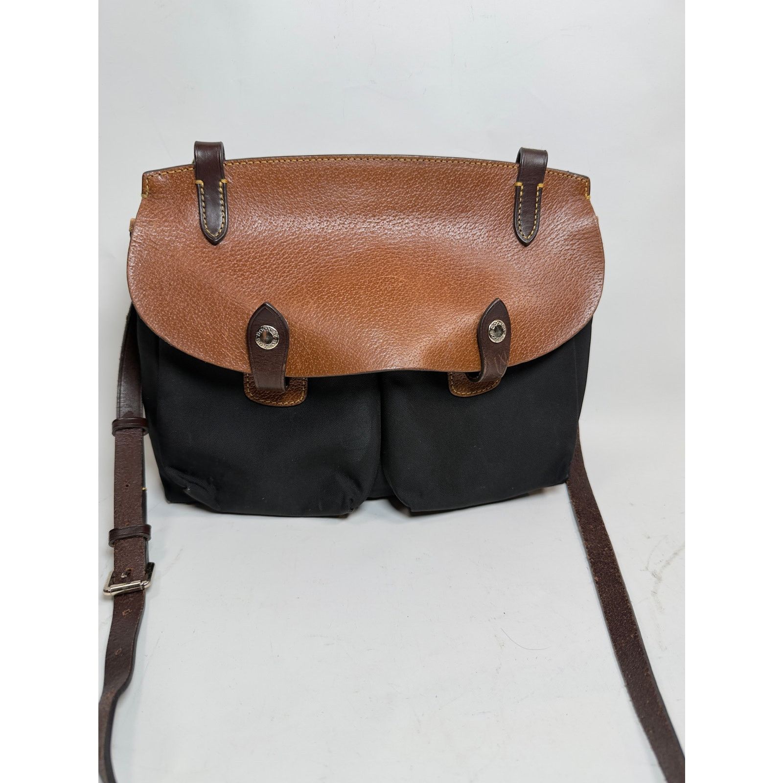 Dooney & Bourke Vintage Dooney Bourke Nylon Leather Saddlebag Messenger Bag Size ONE SIZE - 2 Thumbnail
