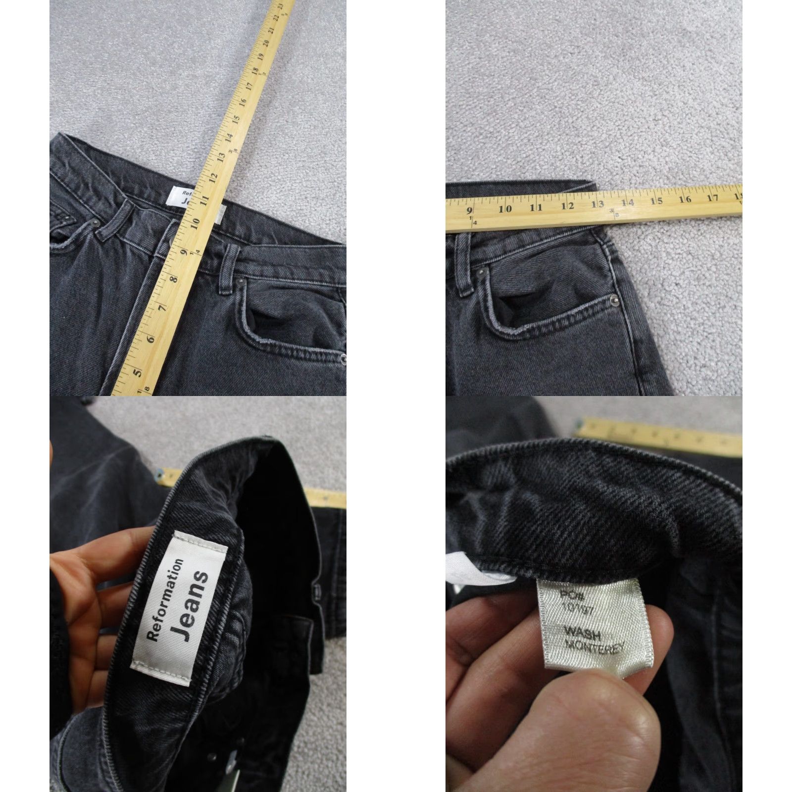 Reformation VINTAGE Reformation Jeans Womens 24 Slim Fit Black Denim Straight 90s Size 42" / US 20 - 8 Thumbnail