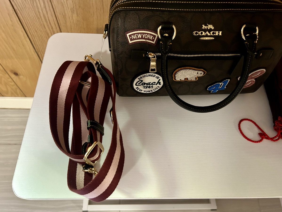 Coach Rowan Satchel Crossbody Signature Canvas w/ Ski Patches Size ONE SIZE - 7 Thumbnail