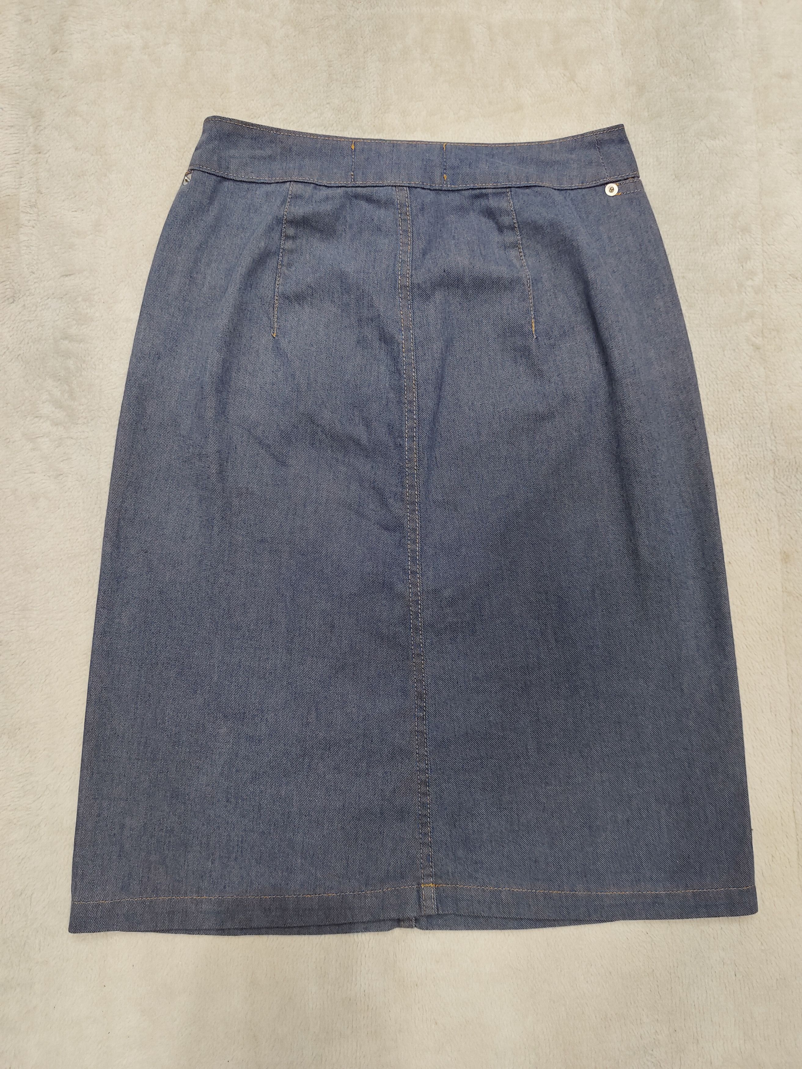 CABANE de ZUCCa 00s Zucca Travail🇯🇵 Minimalist Silhouette Denim Midi Skirt Size 28" / US 6 / IT 42 - 4 Thumbnail