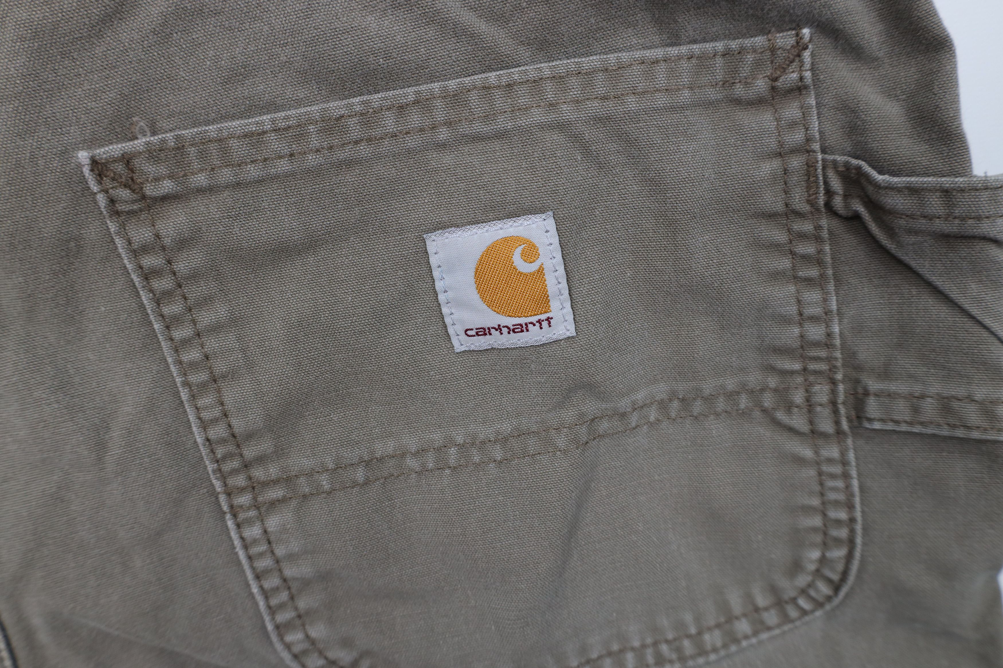 Carhartt Vintage Y2K Carhartt Relaxed Dungaree Shorts Light Brown Size US 34 / EU 50 - 13 Thumbnail