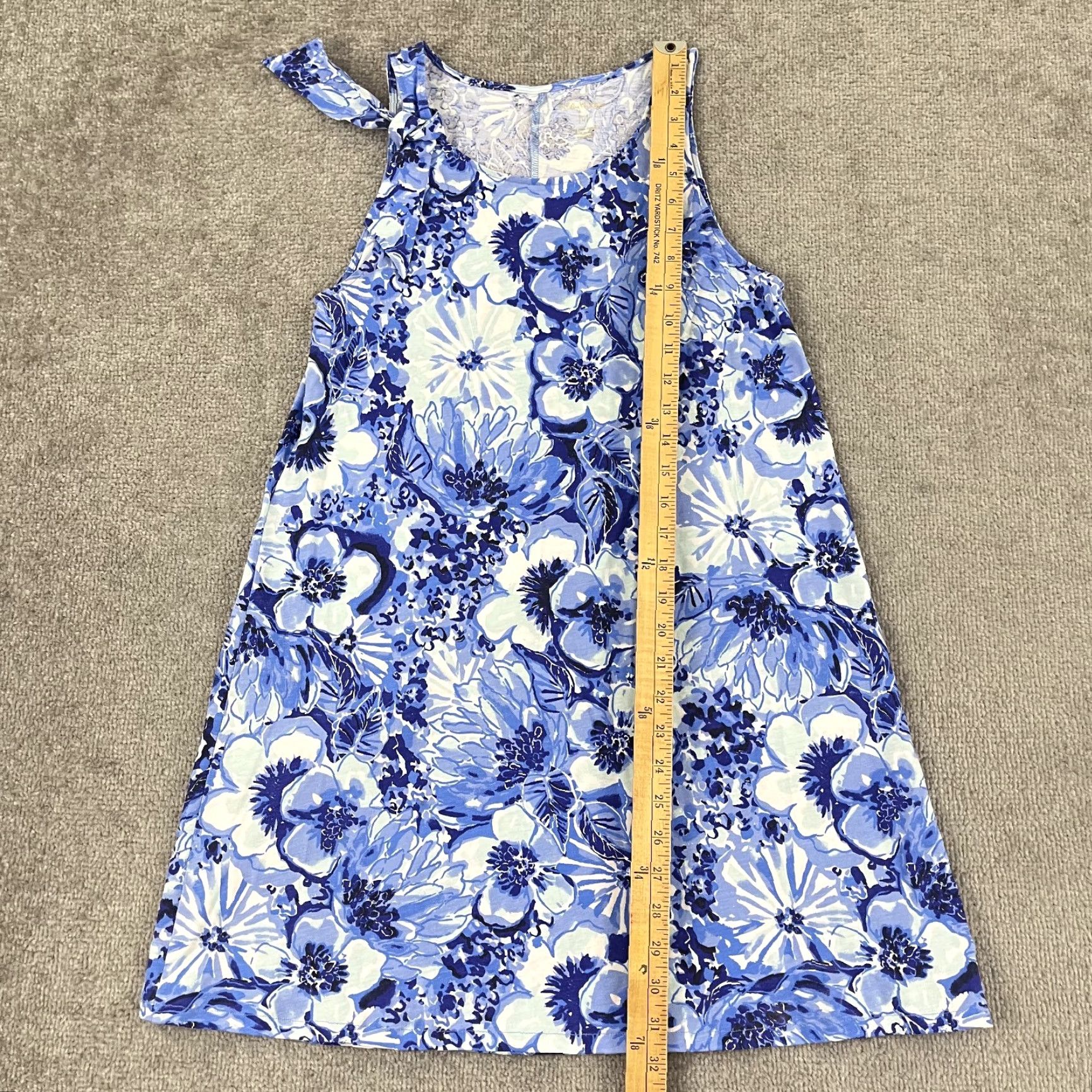 Lilly Pulitzer Lilly Pulitzer Luella Tank Dress Womens Medium Coastal Blue White Floral Preppy Size M / US 6-8 / IT 42-44 - 4 Thumbnail
