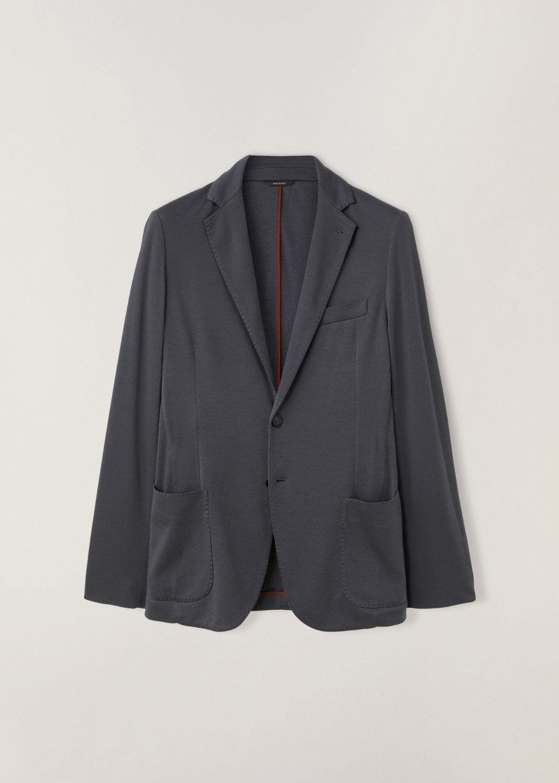 image of Loro Piana O1Loc1C0124 Single-Breasted Jersey Jacket In Dark Grey, Men's (Size XL)