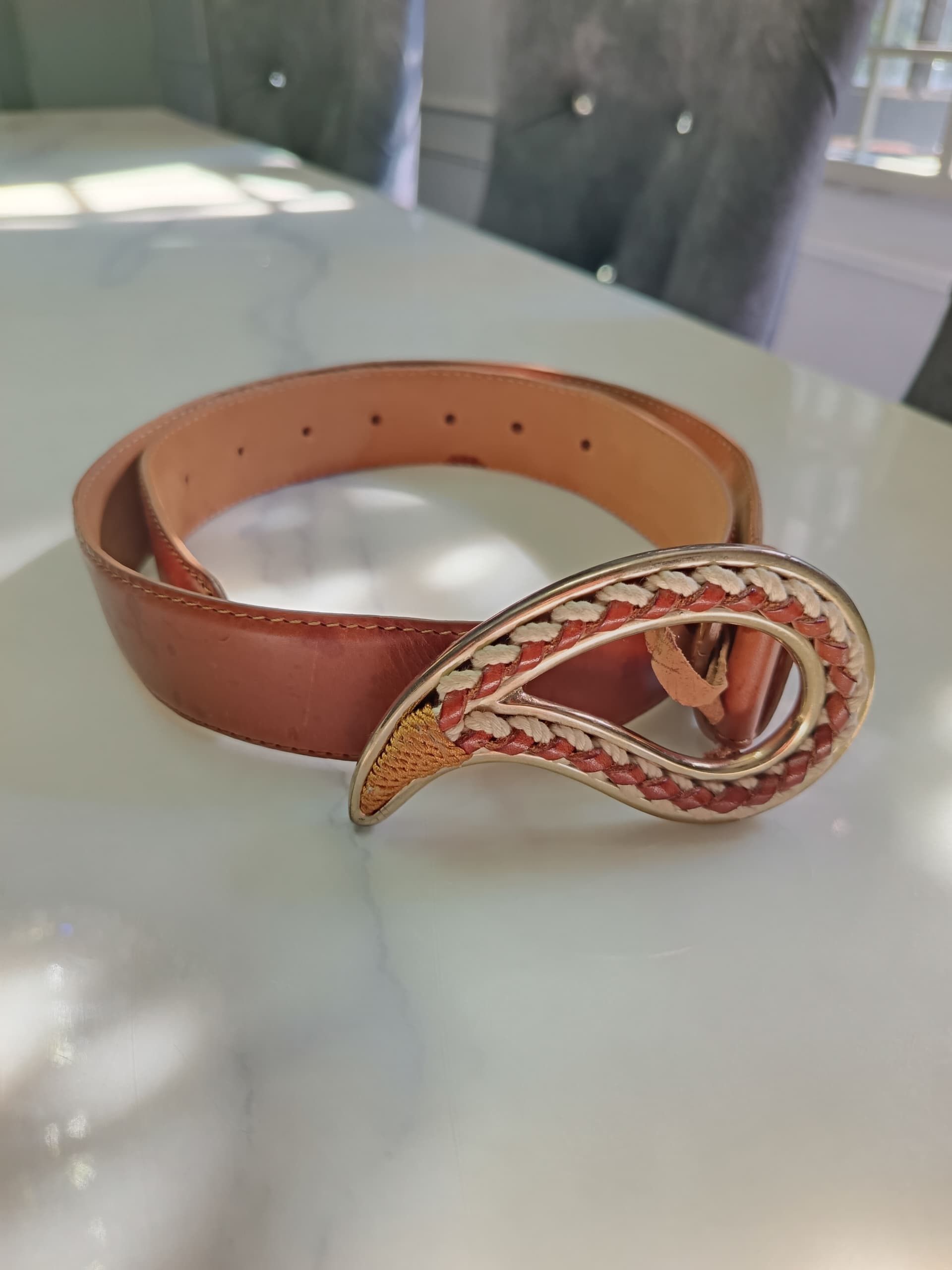 Etro leather made in Italy belt max size 29 inc