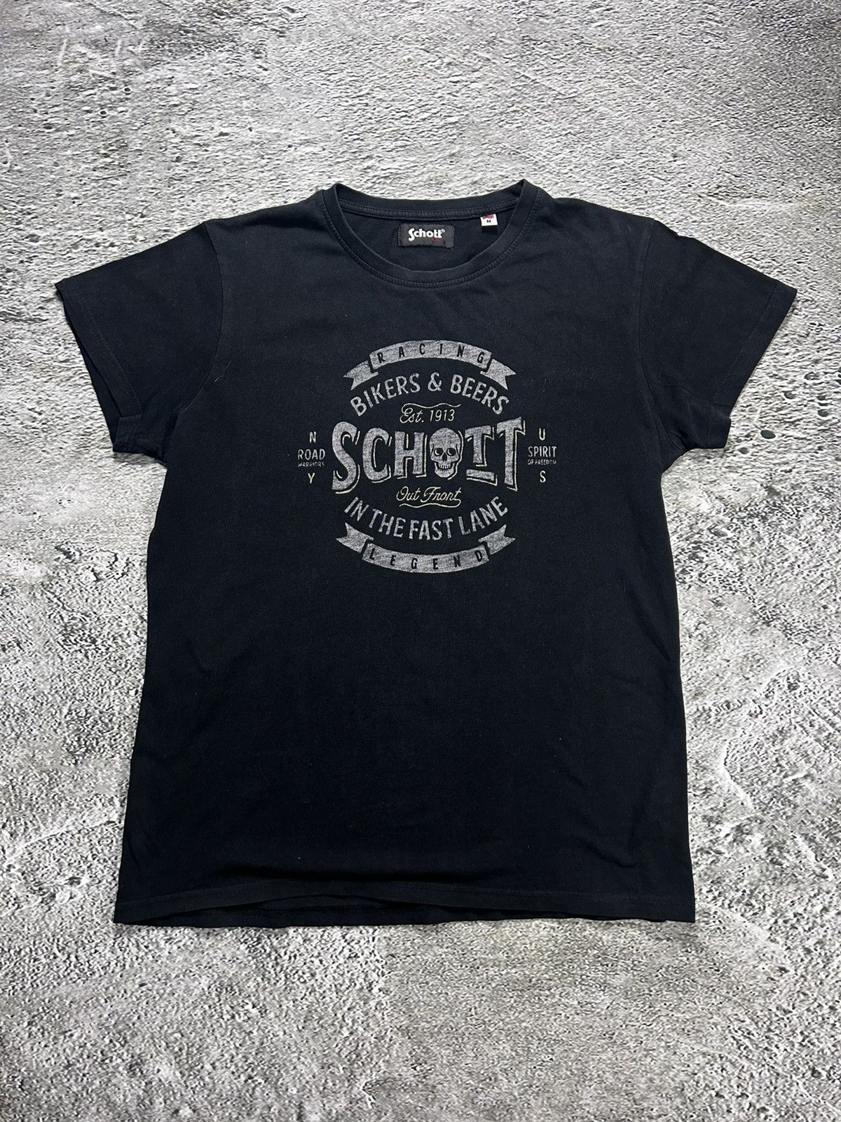Schott × Vintage Schott NYC T-Shirt vintage Black bikers and beers Size US M / EU 48-50 / 2 - 1 Thumbnail