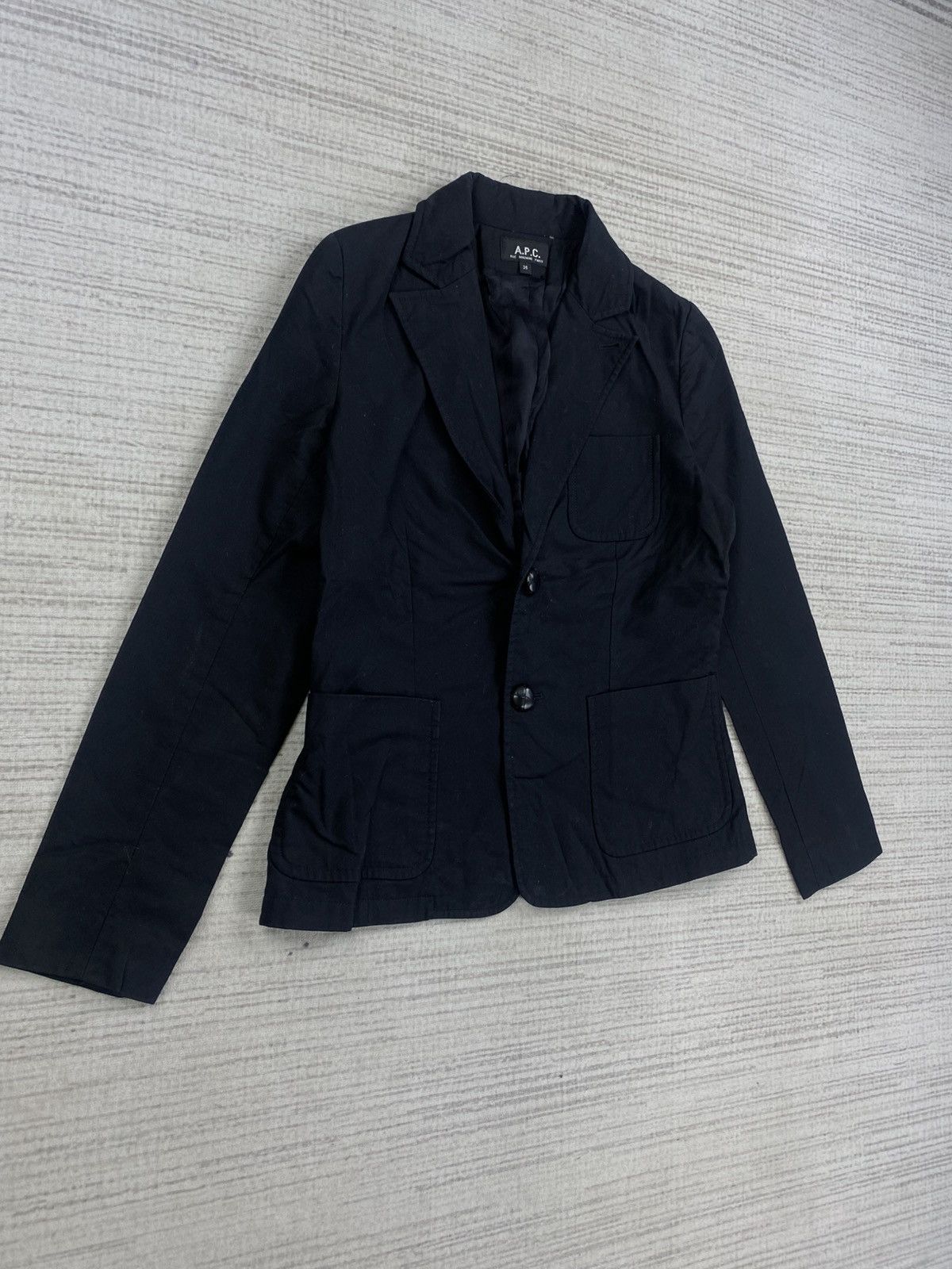 A.P.C. Vintage A.P.C Full Black Cotton Blazer Coat Jacket Size US S / EU 44-46 / 1 - 3 Thumbnail