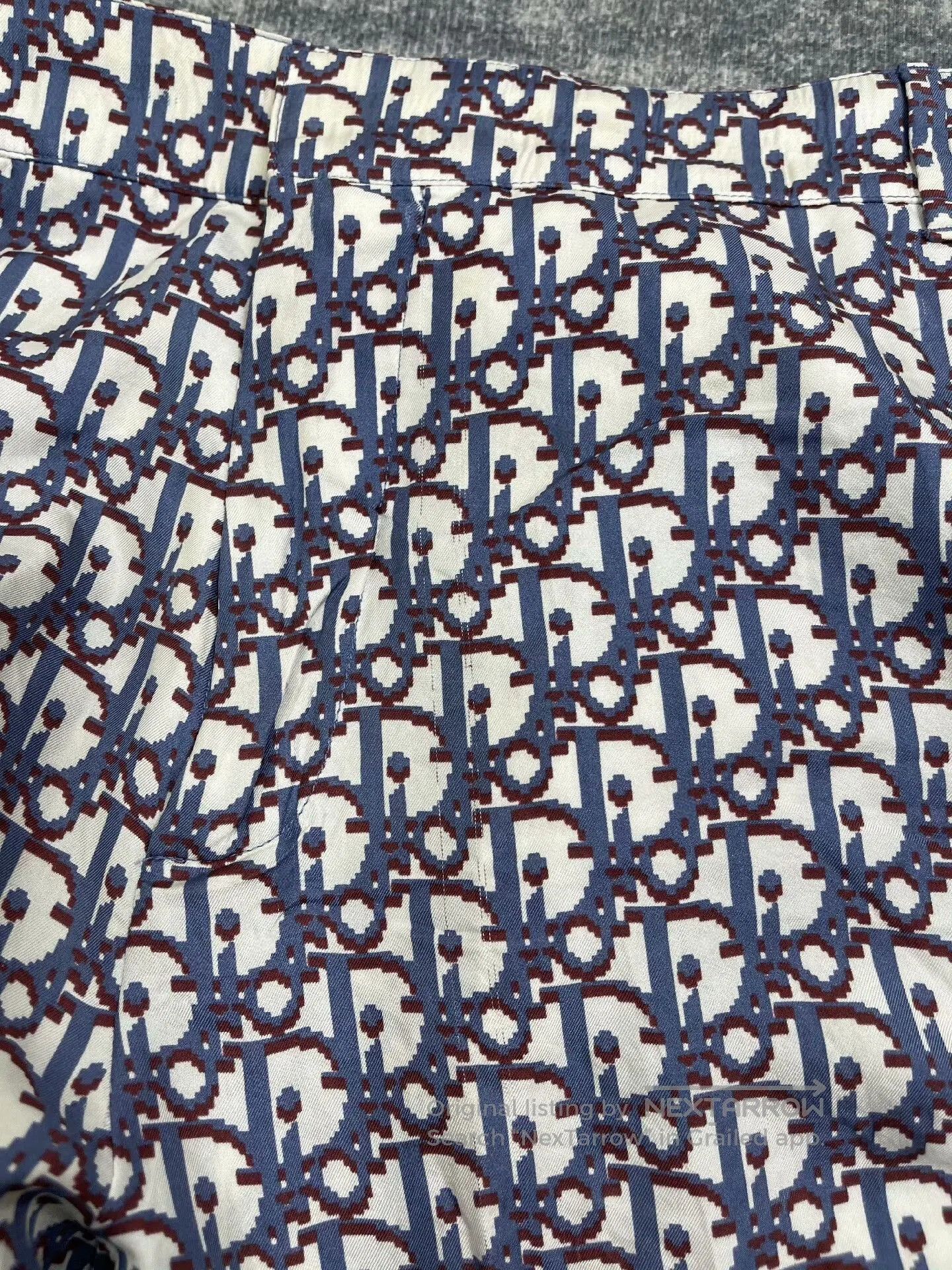 Dior Dior Blue Red Print Silk Shorts. Size US 31 - 7 Thumbnail