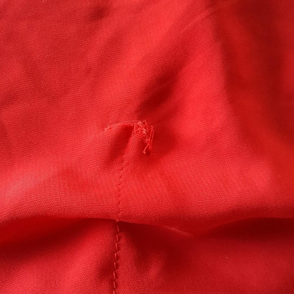 Designer Red Classic Dressy Draped Blouse Size M / US 6-8 / IT 42-44 - 3 Thumbnail