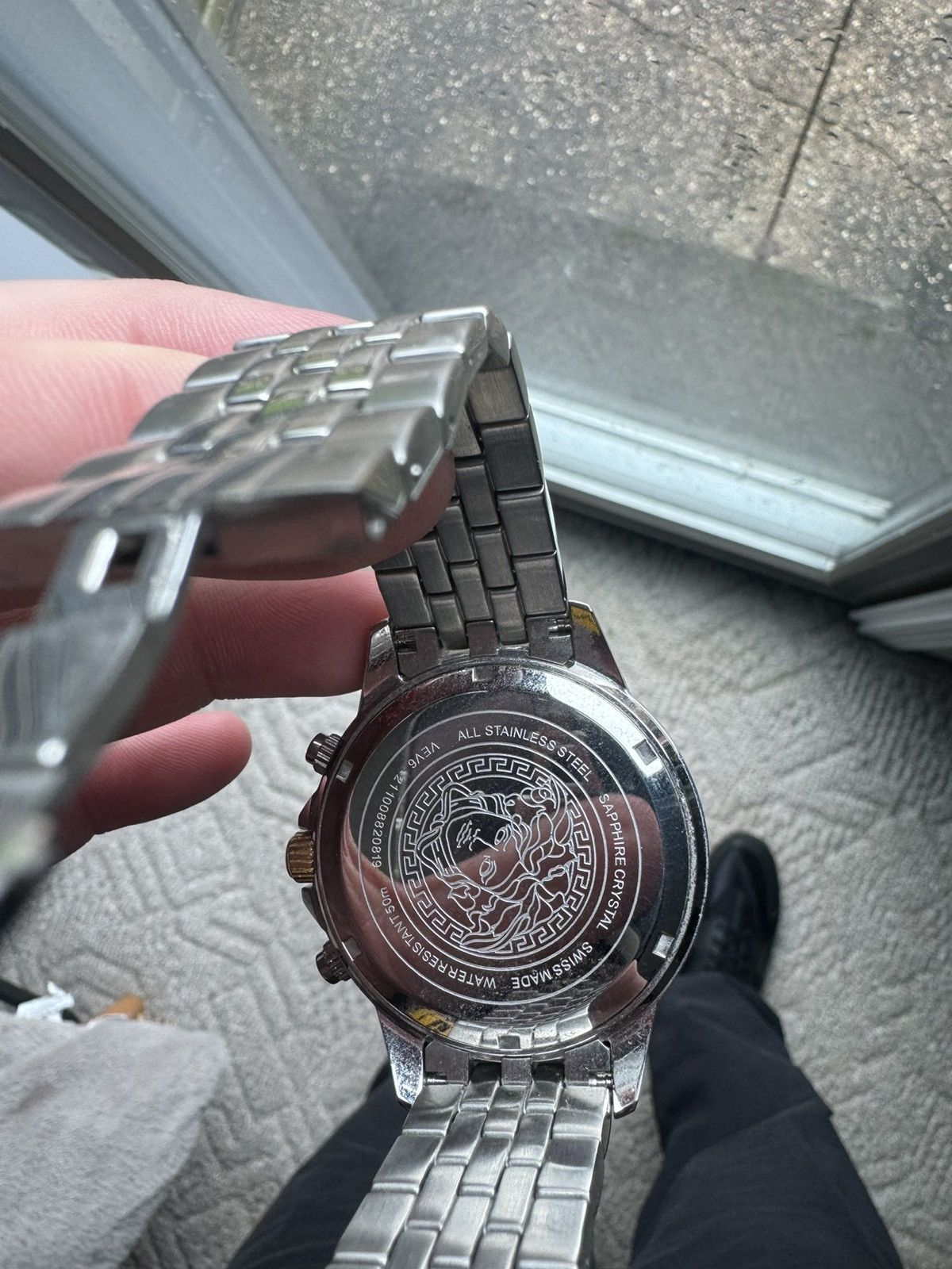 Versace Versace Signature Chronograph black silver Steel Men's Watch Size ONE SIZE - 3 Thumbnail